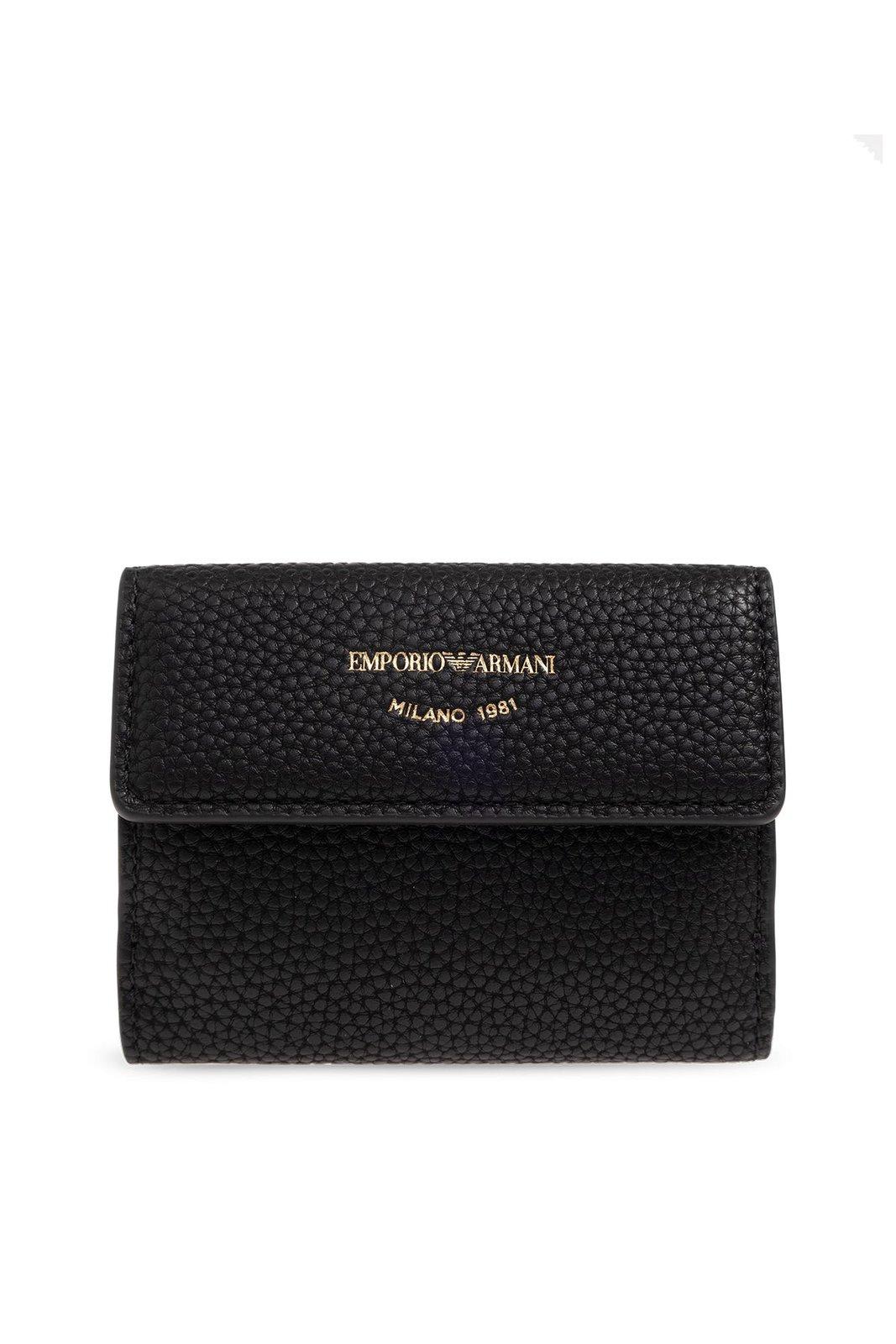 Shop Emporio Armani Wallet With Logo In Black