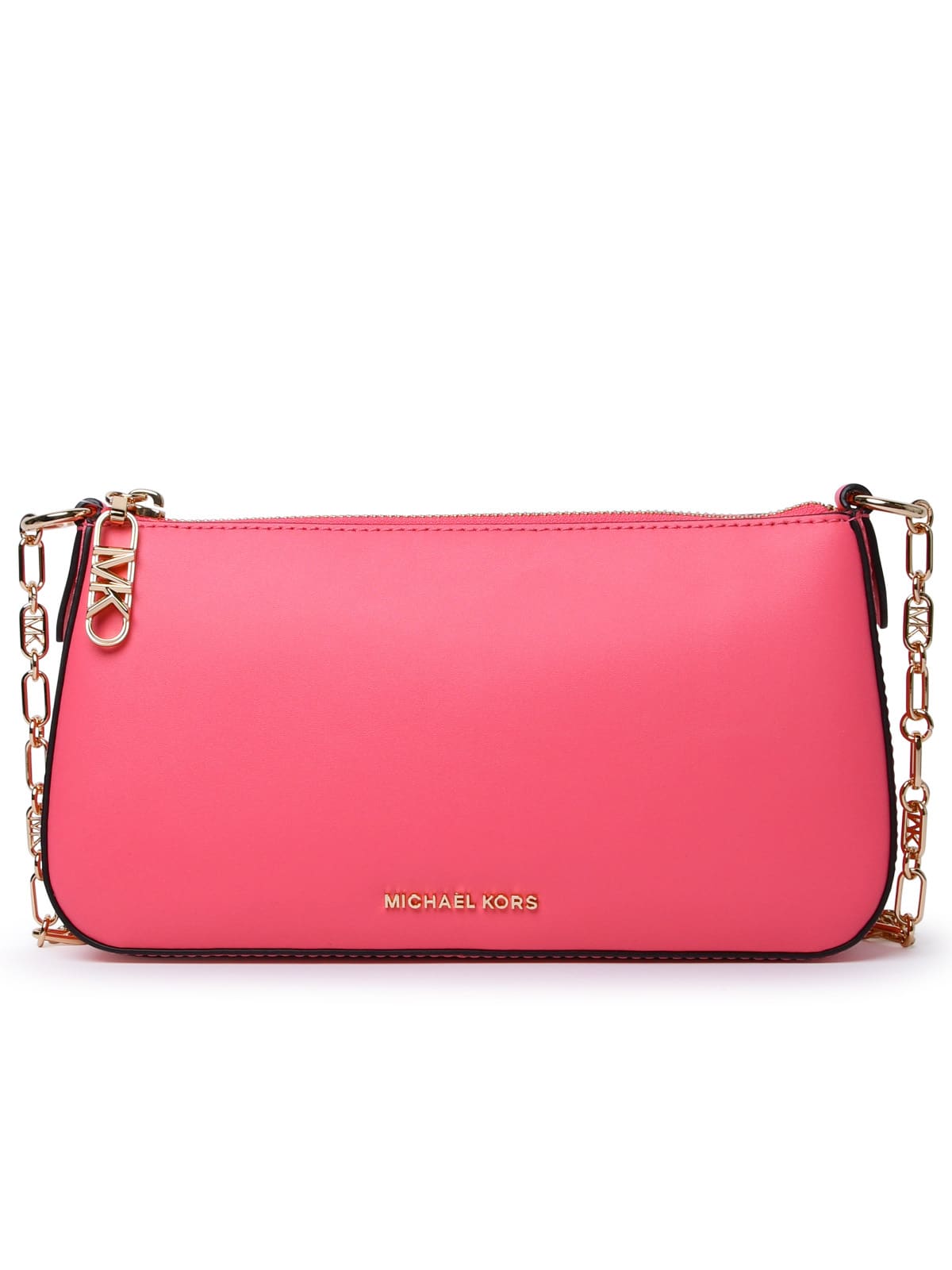 Shop Michael Michael Kors Camila Rose Empire Leather Bag In Fucsia