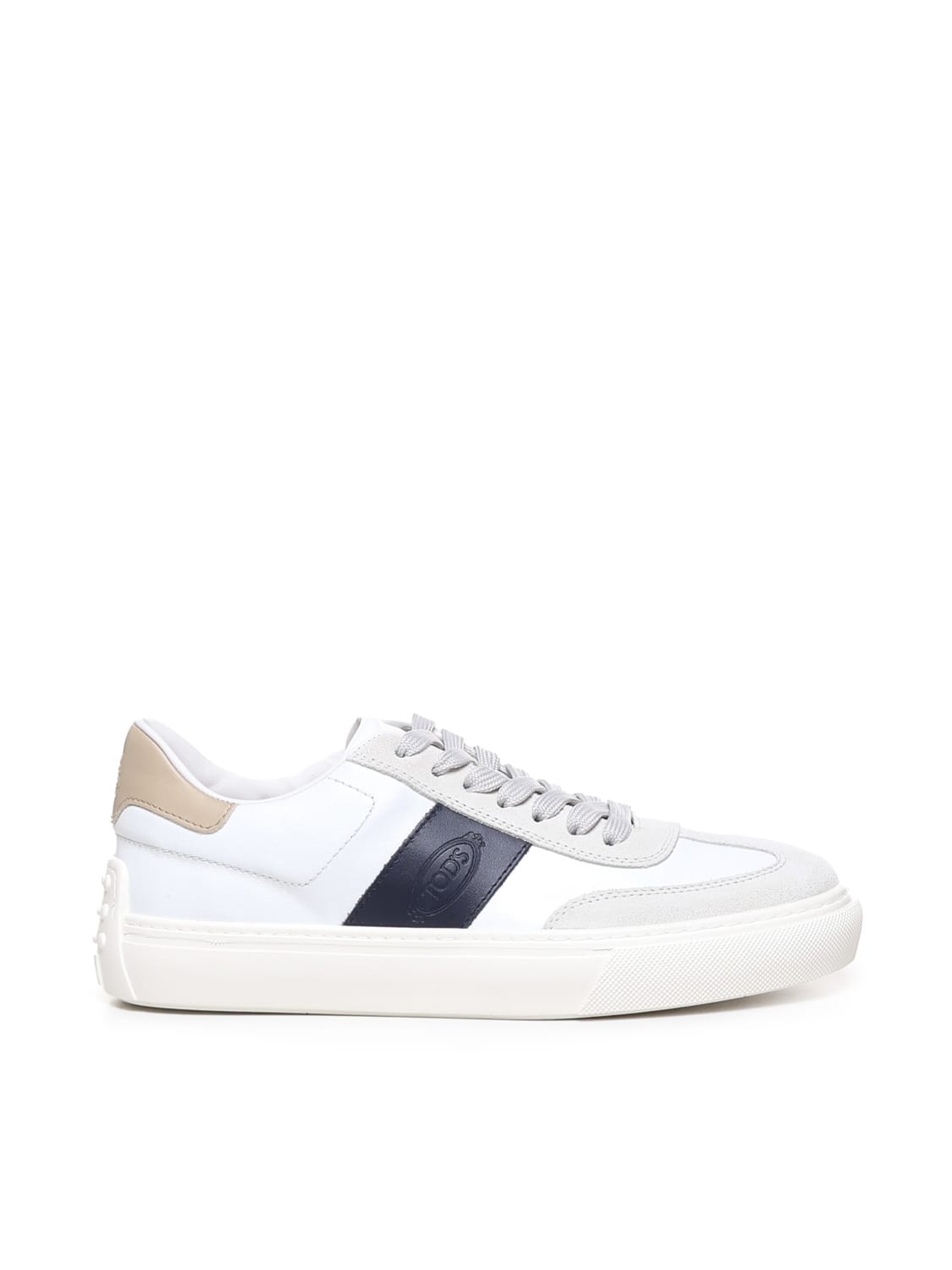 Shop Tod's Sneakers In Smooth And Suede Leather In White