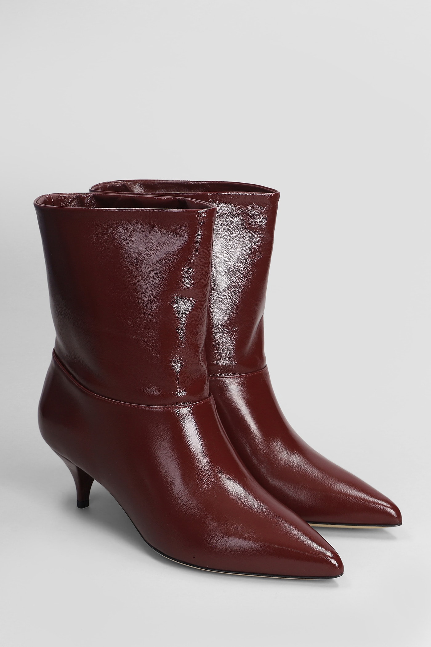 Shop Alchimia High Heels Ankle Boots In Bordeaux Leather