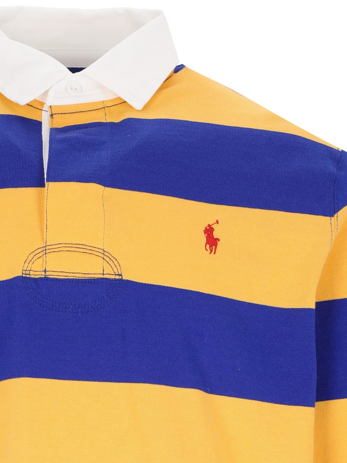 Shop Polo Ralph Lauren Striped Polo Shirt In Yellow