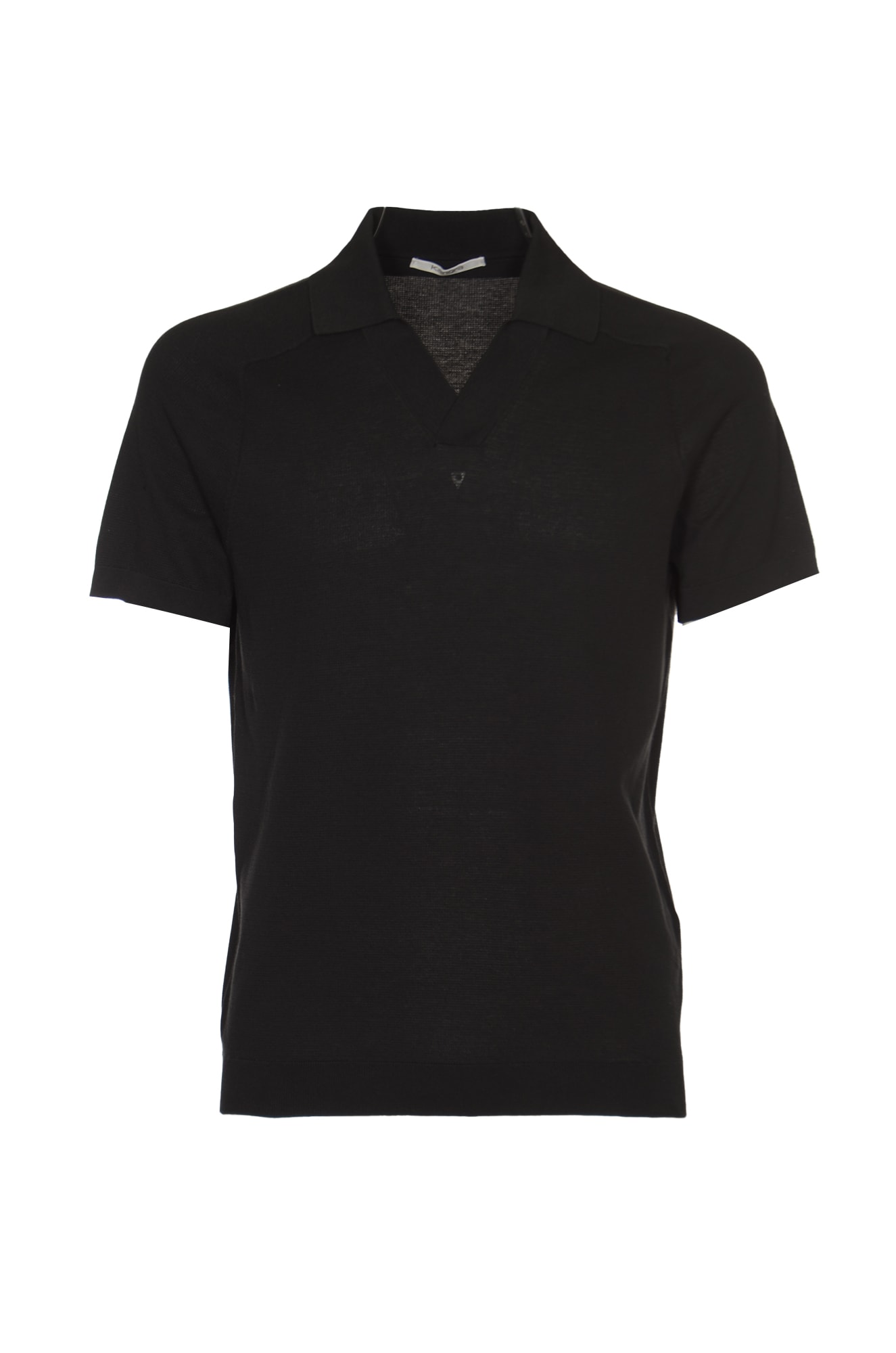Kangra Single Button Polo Shirt In Black