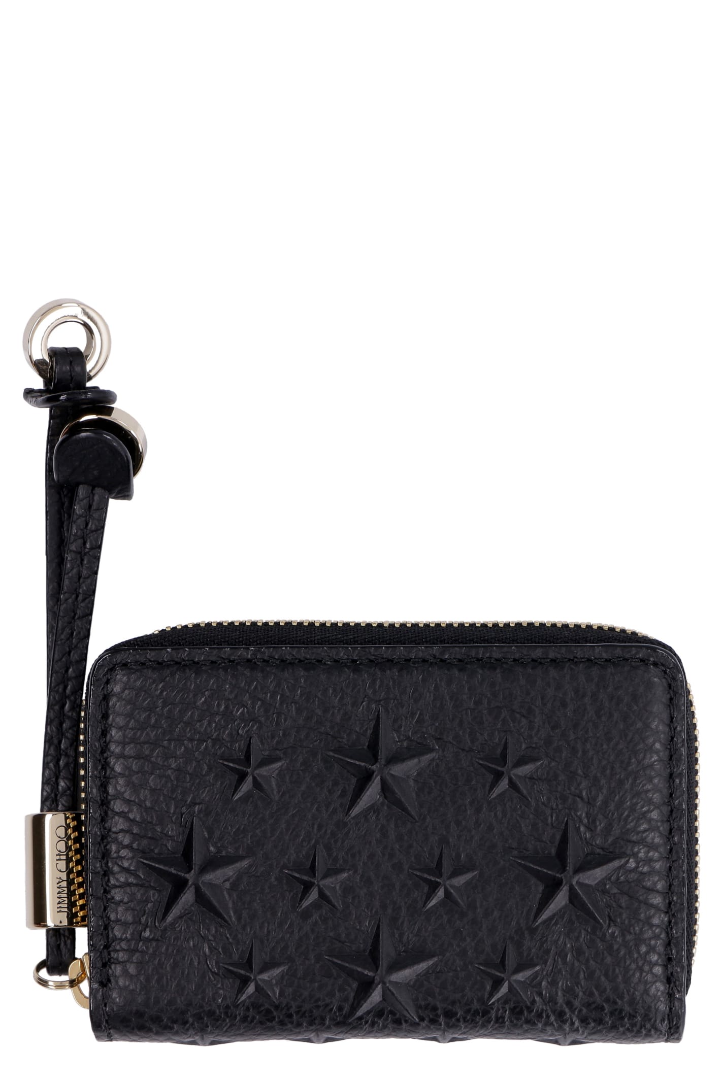Jimmy Choo Nellie Leather Zip Around Wallet In Black