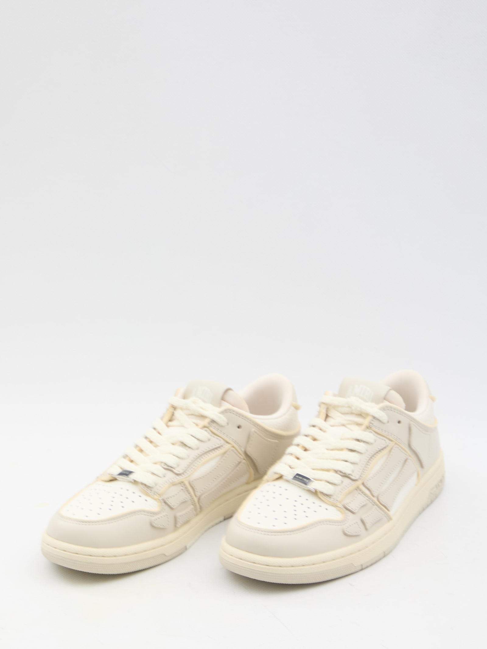 Shop Amiri Collegiate Skel-top Low Sneakers In Beige