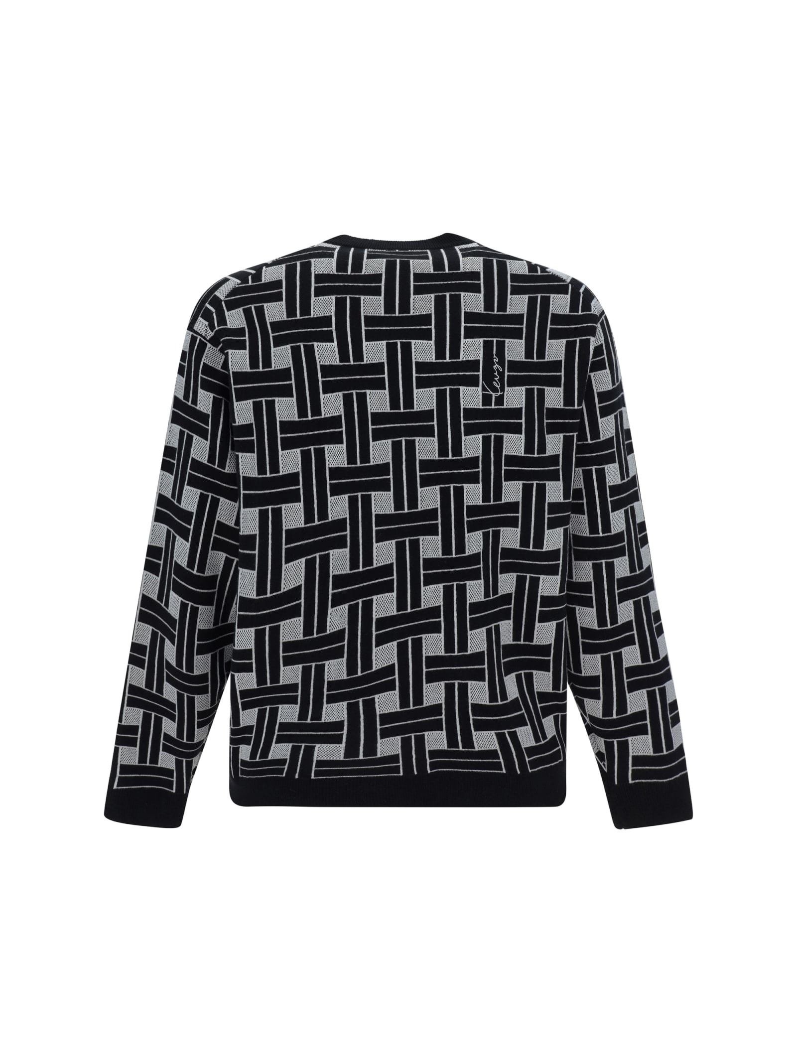 Shop Kenzo Weave Jumper In Black