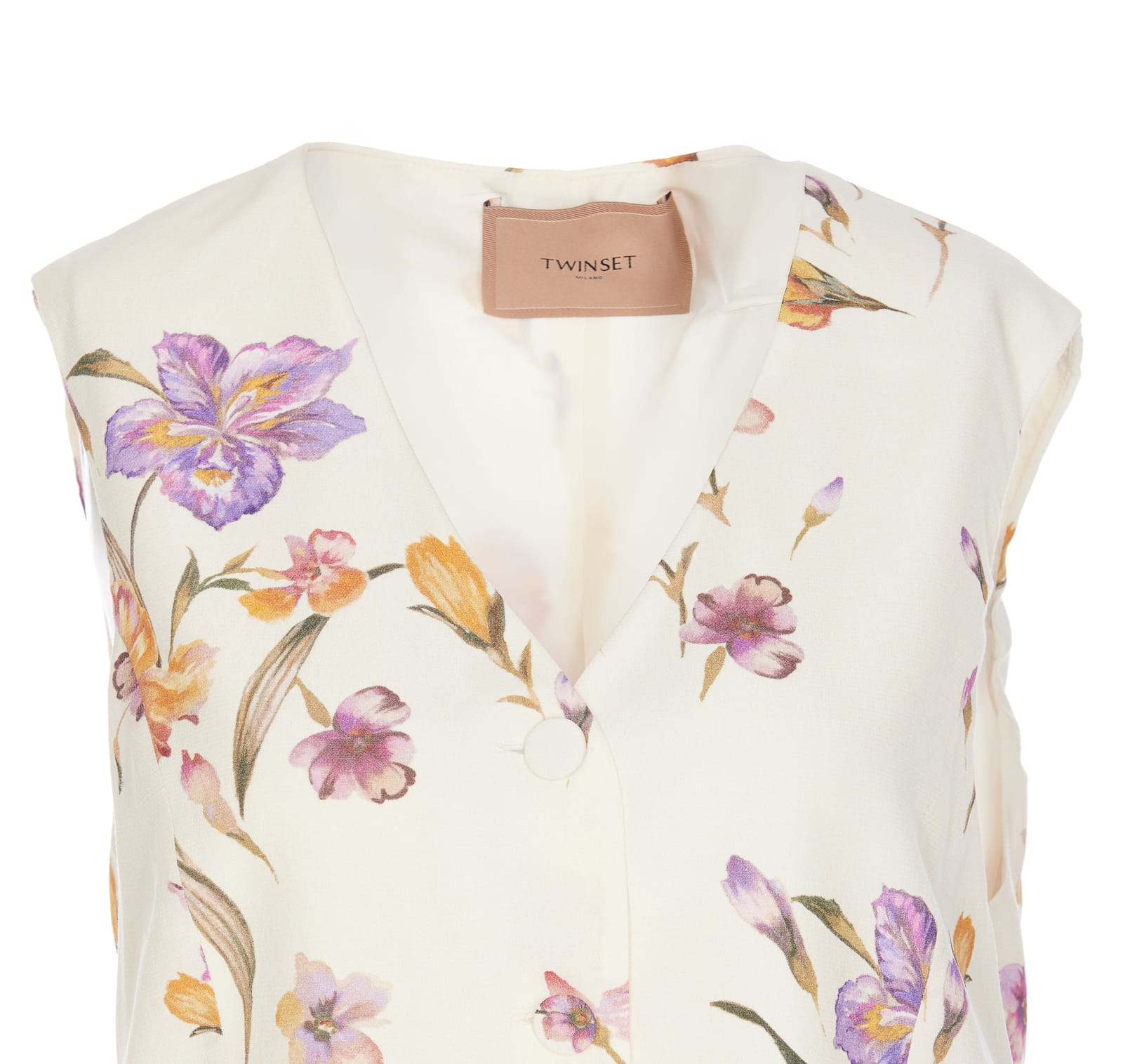 Shop Twinset Floral Print Top In White