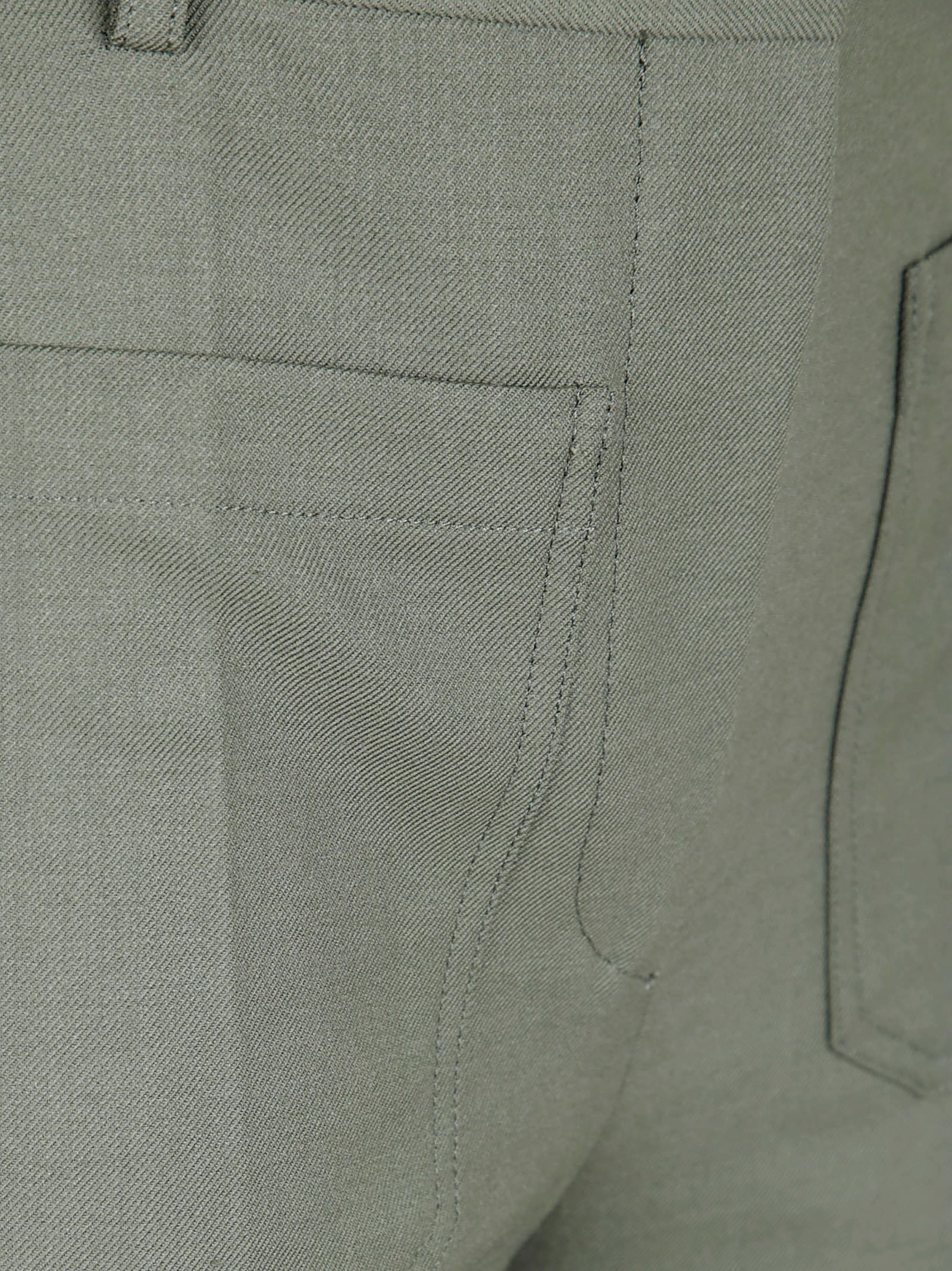 Victoria Beckham Wide Leg Trousers With Pockets And Loops In Green
