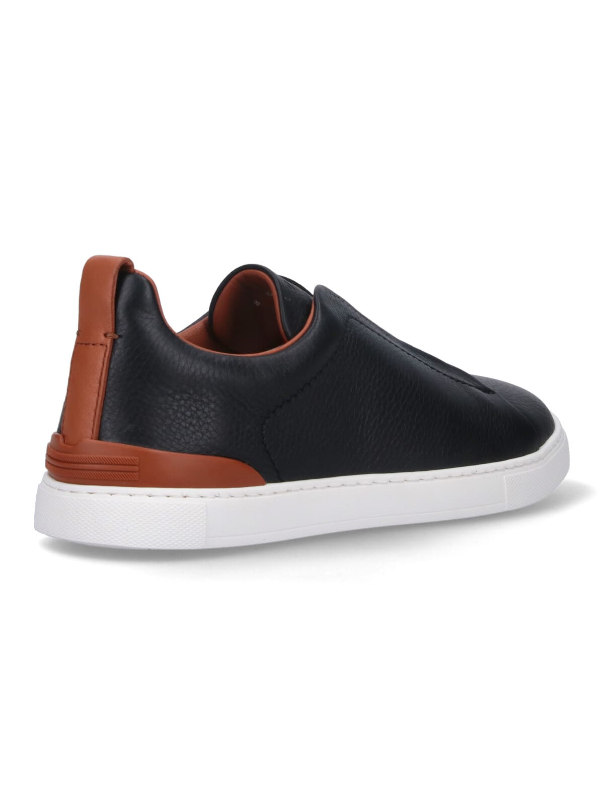 Zegna Sole Contrast Sneakers Pull Tab In Black