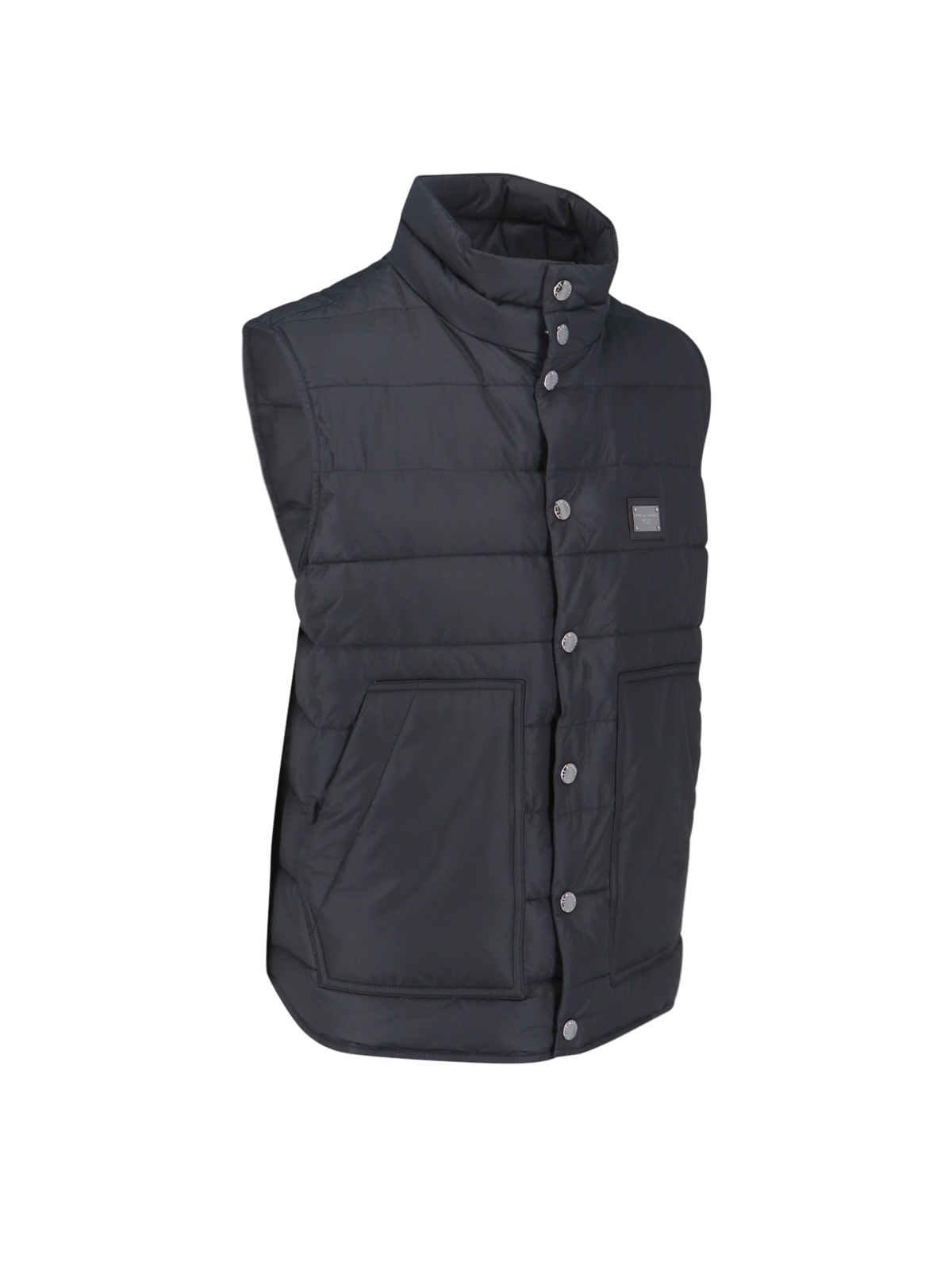 Shop Dolce & Gabbana Logo Padded Vest In Black