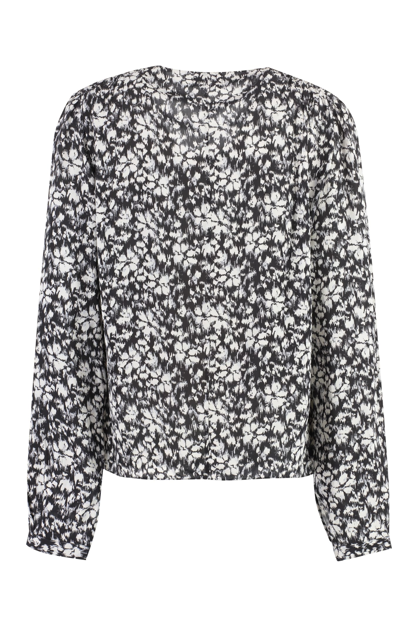 Shop Marant Etoile Eddy Printed Viscose Blouse In Black