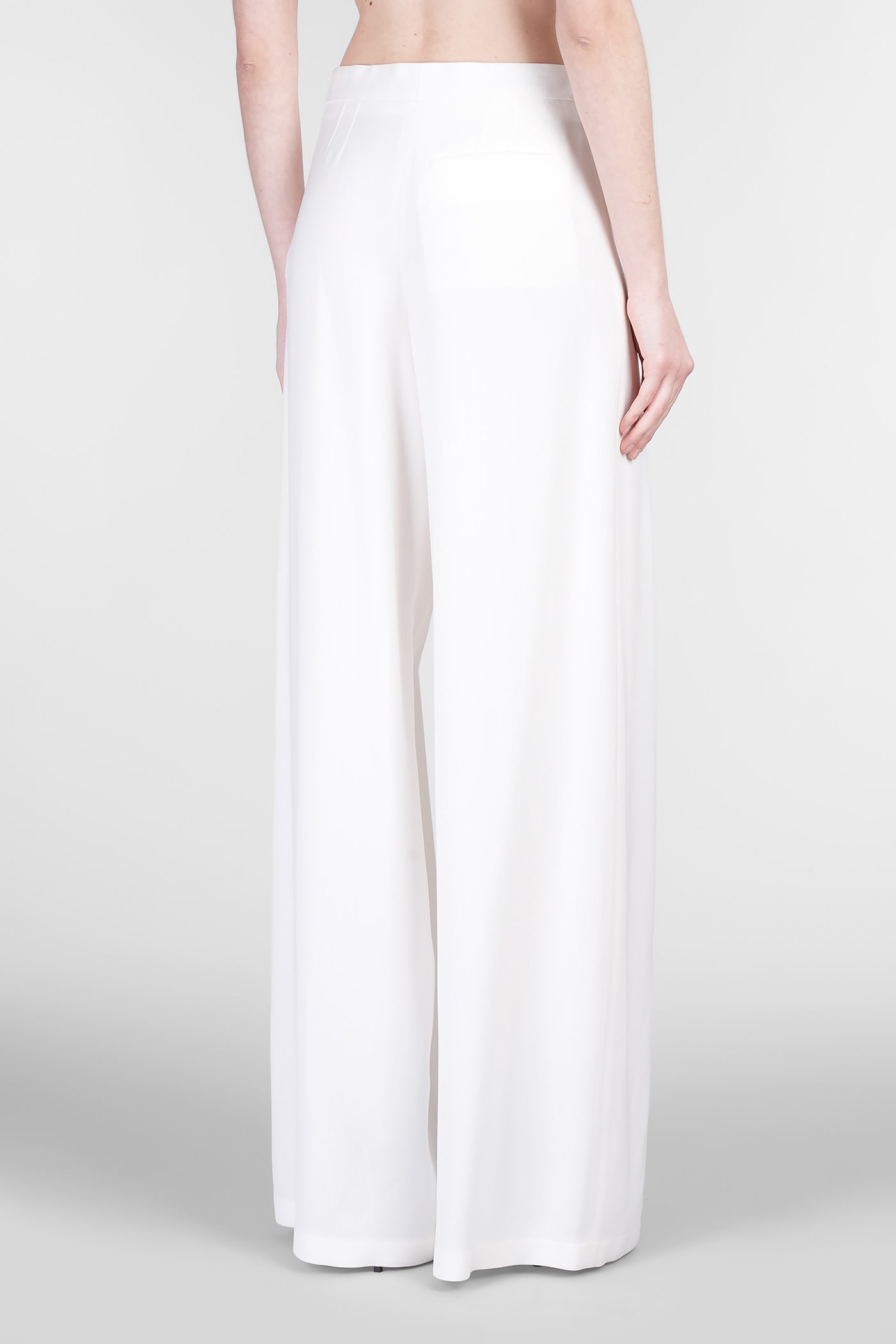 Mugler Pants In White Viscose