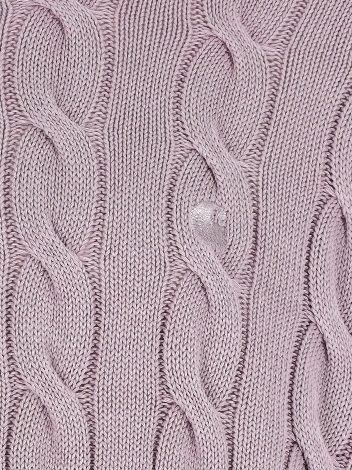 Carhartt Cable Knit Crew Sweater With Long Sleeves In Pink