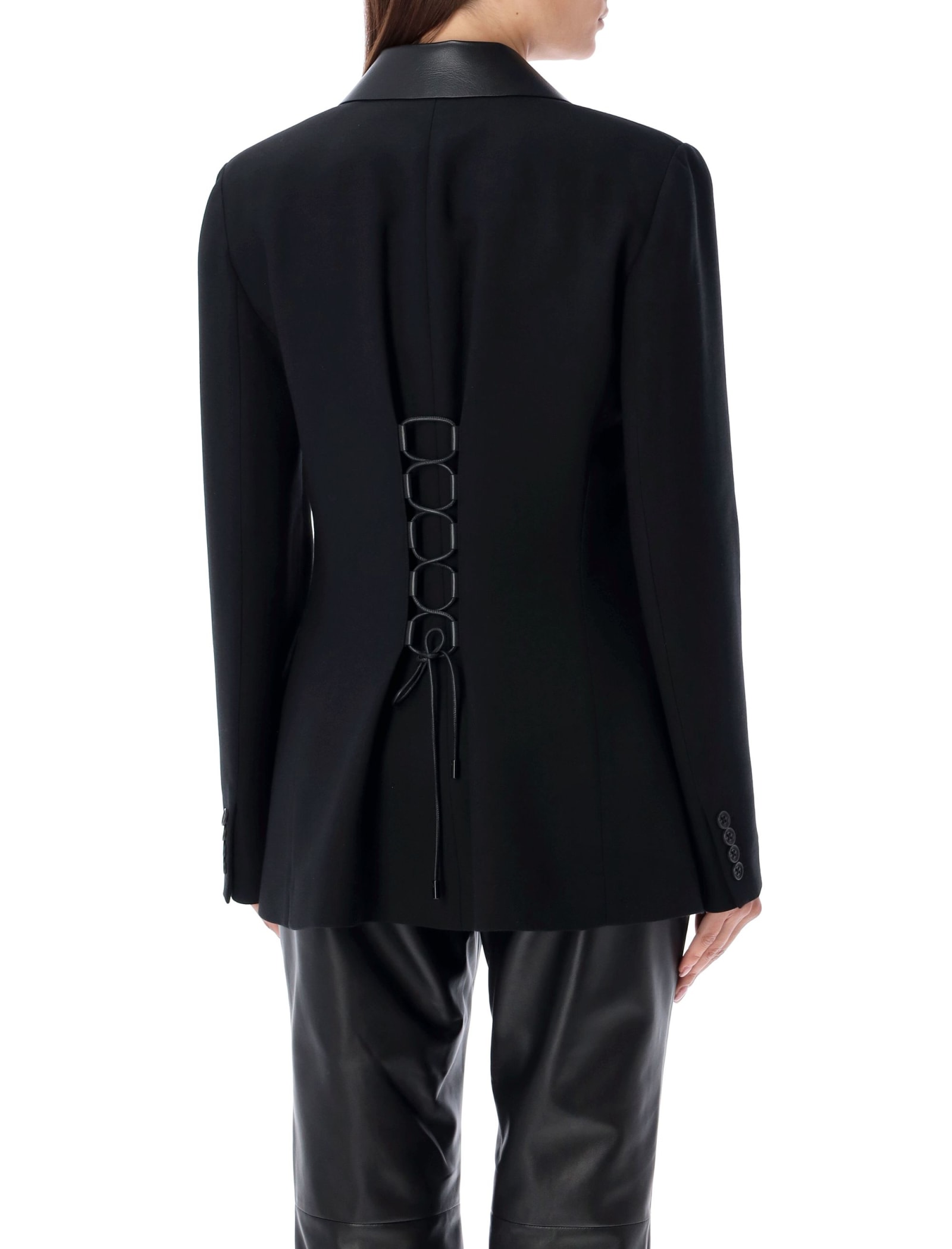 Shop Ralph Lauren Blazer Strings Back In Black