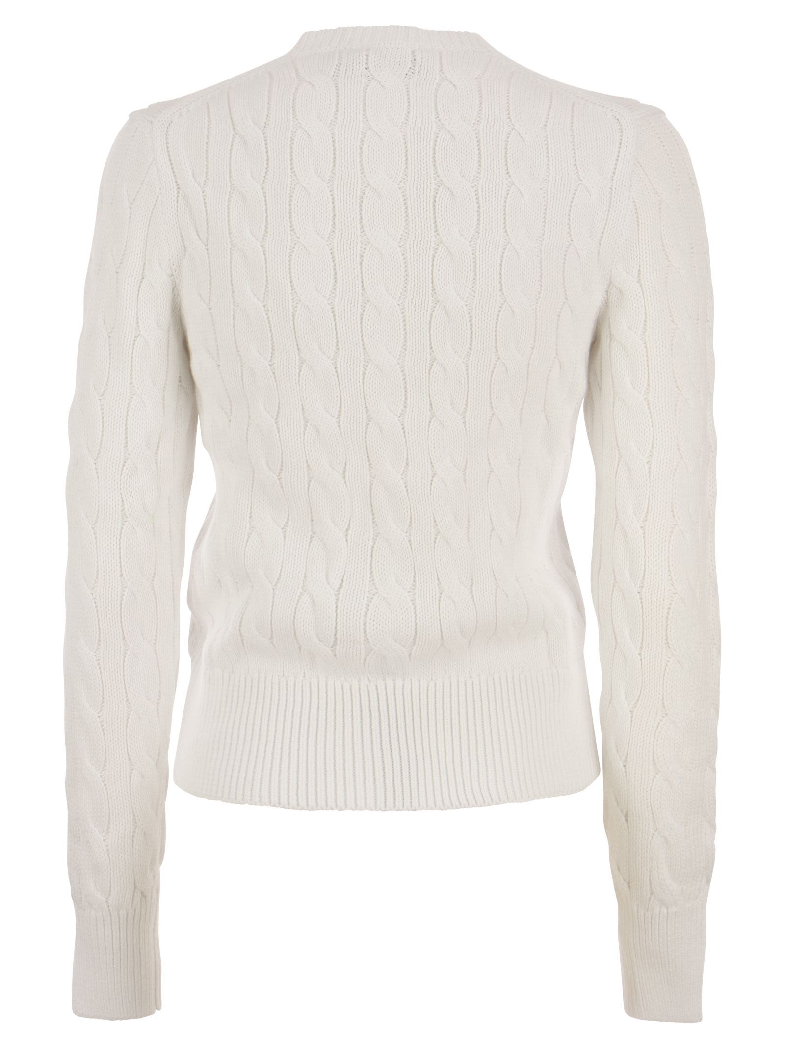 Shop Polo Ralph Lauren Long Sleeve Cardigan In White