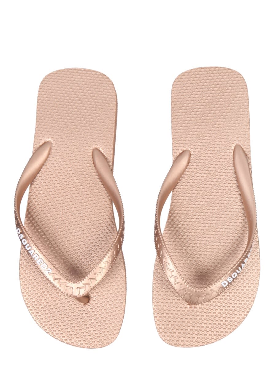 Shop Dsquared2 Rubber Thong Sandals In Pink