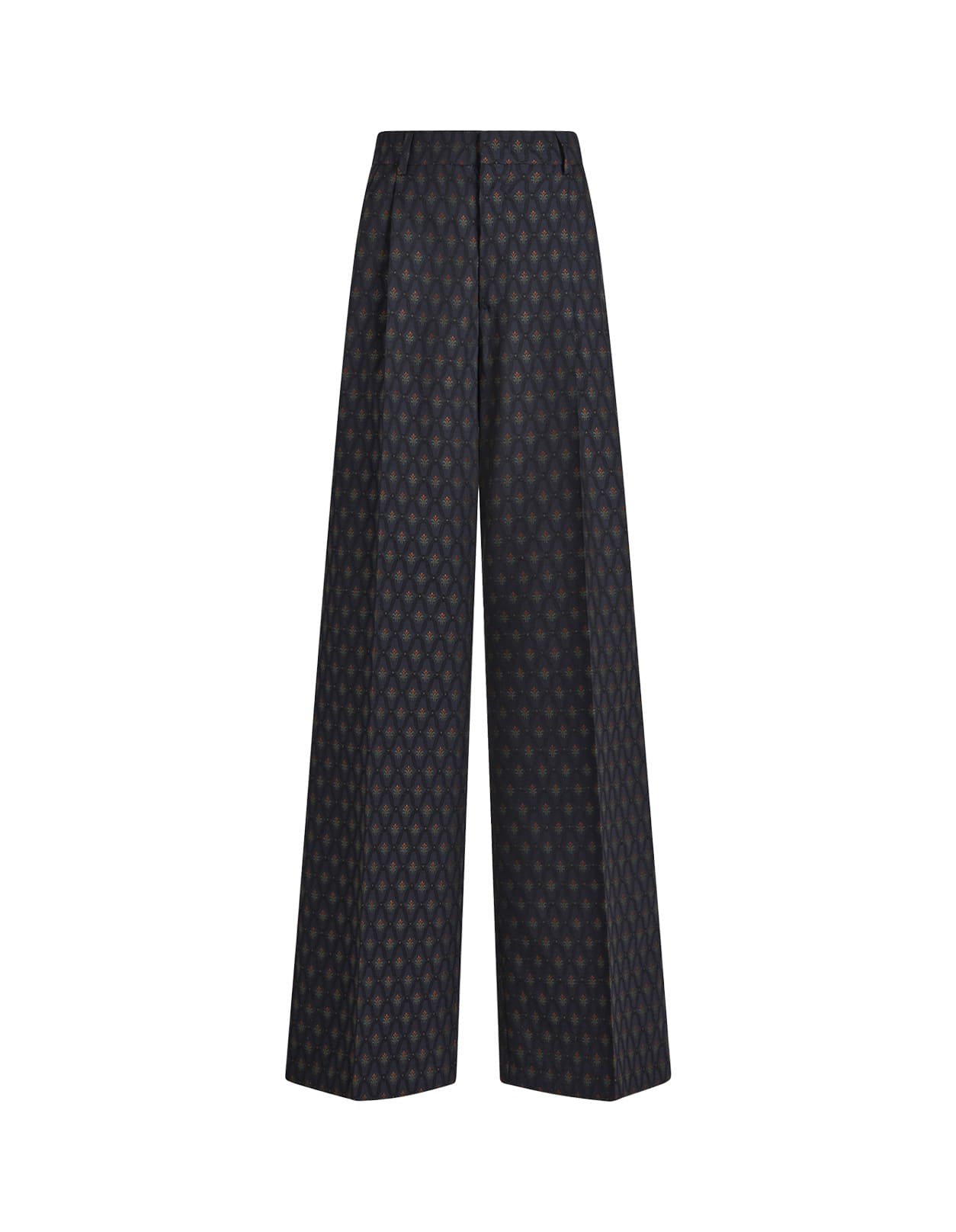 Shop Etro Blue Jacquard Trousers