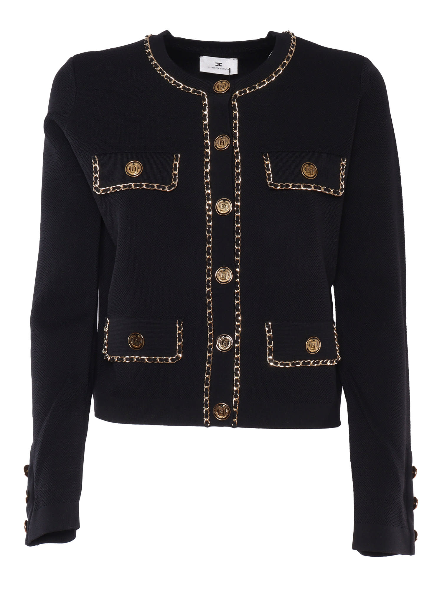 Shop Elisabetta Franchi Tricot Sweater In Black