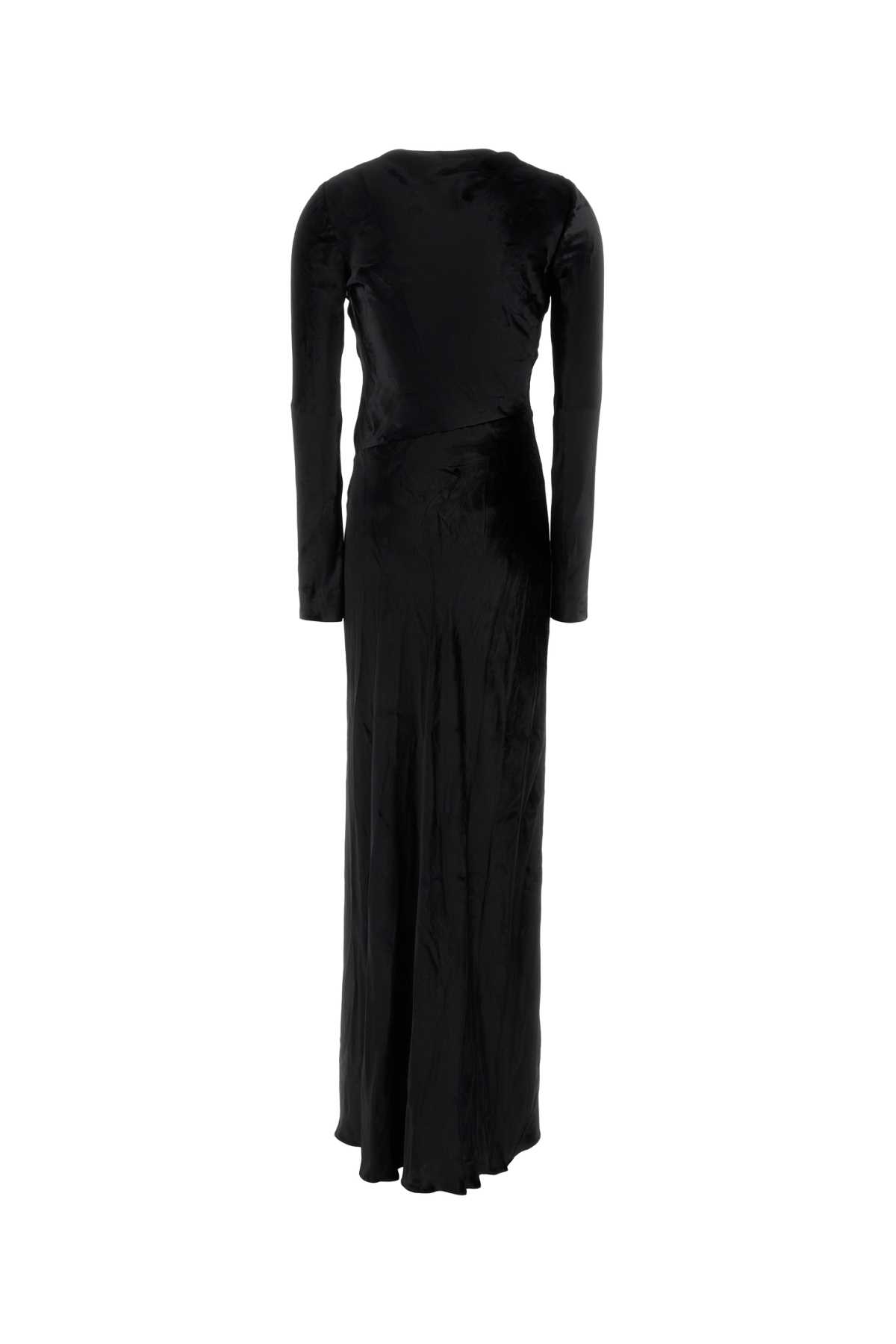 Alberta Ferretti Black Velvet Long Dress In Black