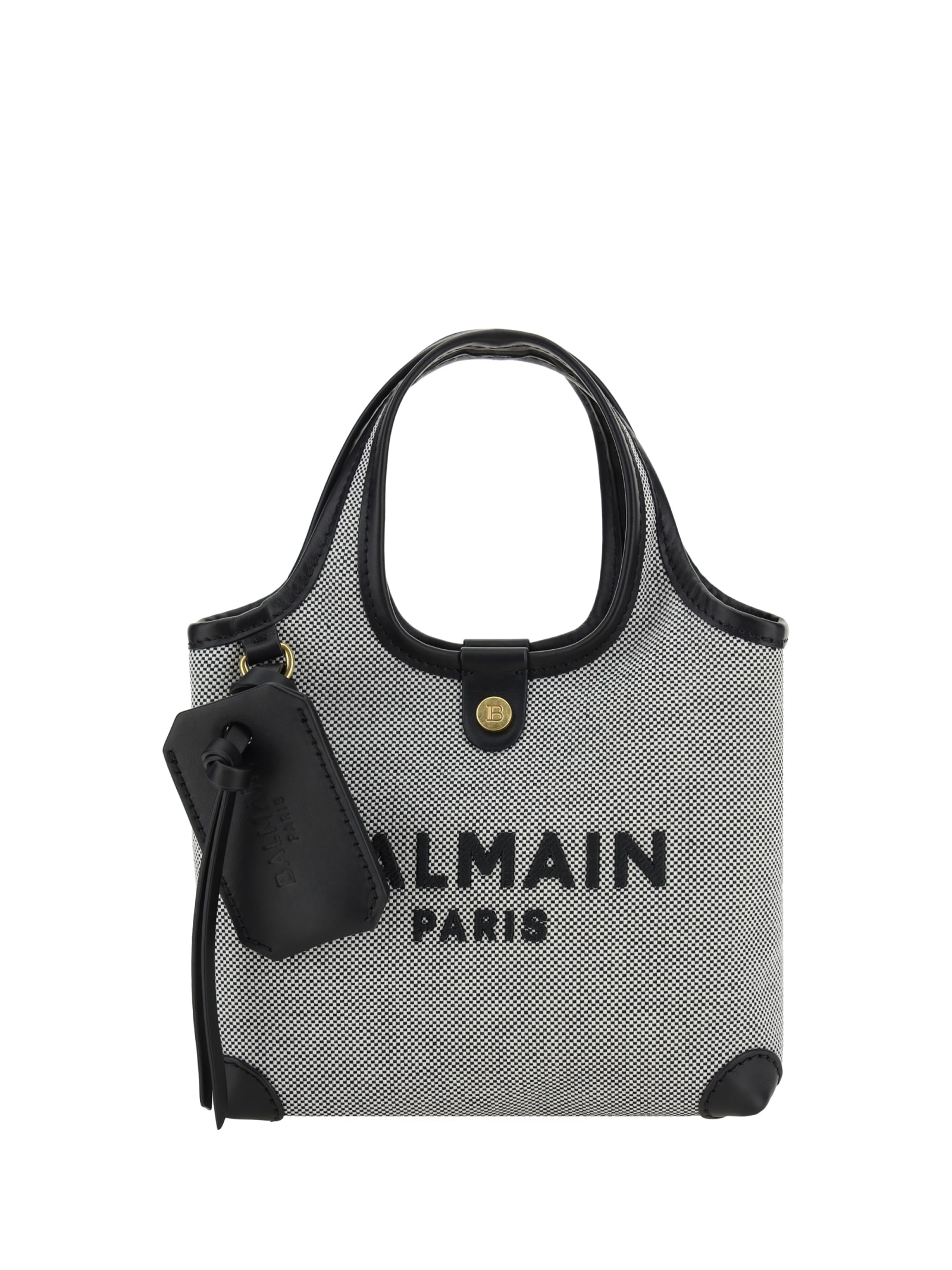 Shop Balmain Mini Grocery Handbag In Black
