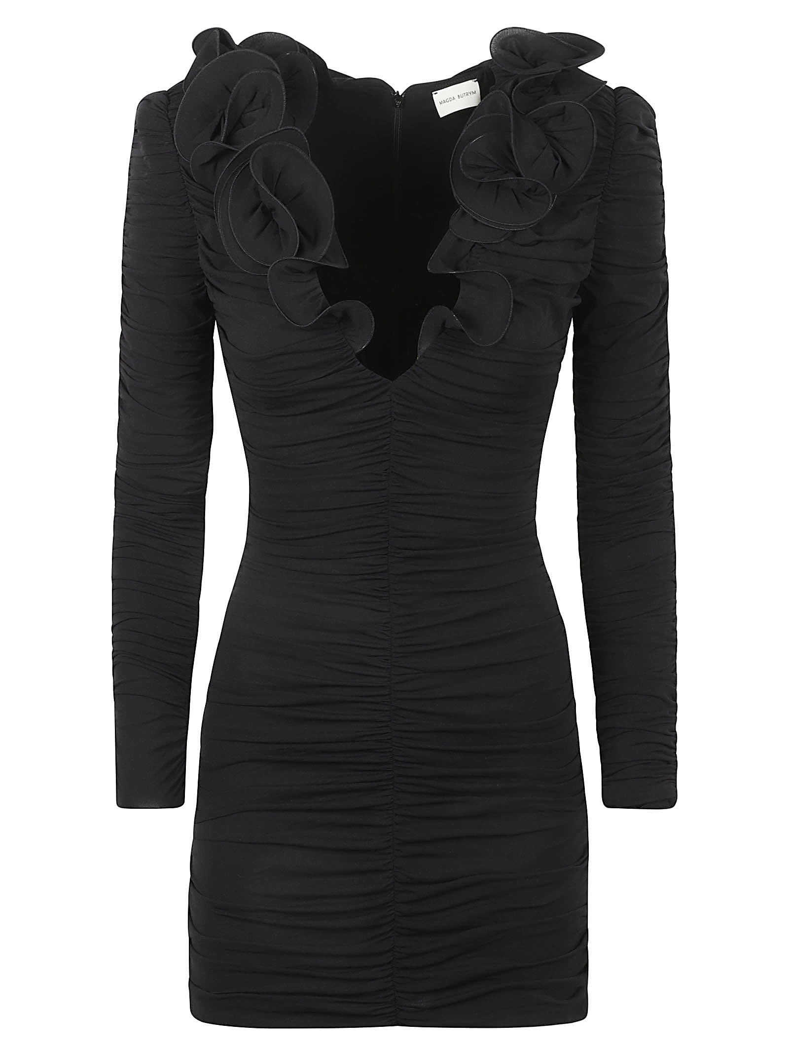 Shop Magda Butrym Ruffled Dress In Black