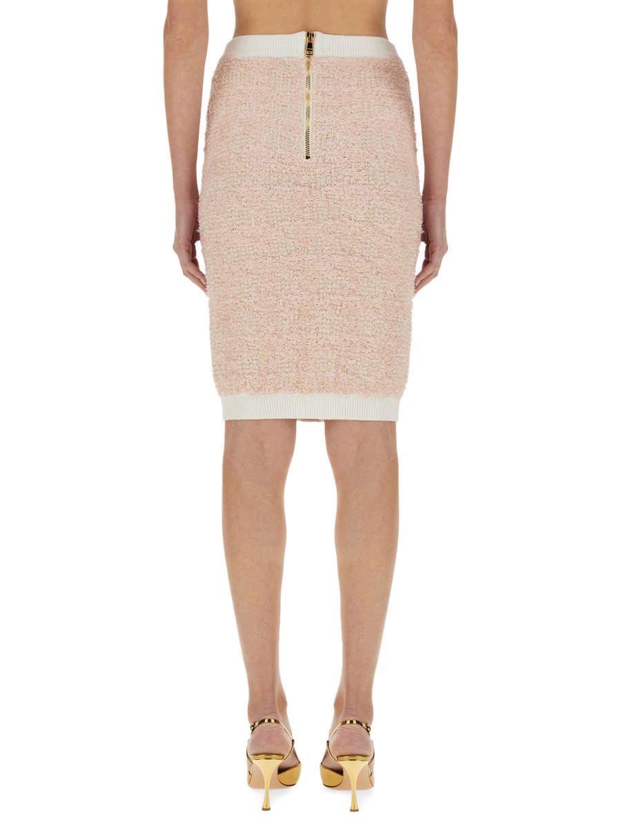 Balmain Tweed Midi Skirt In Multi