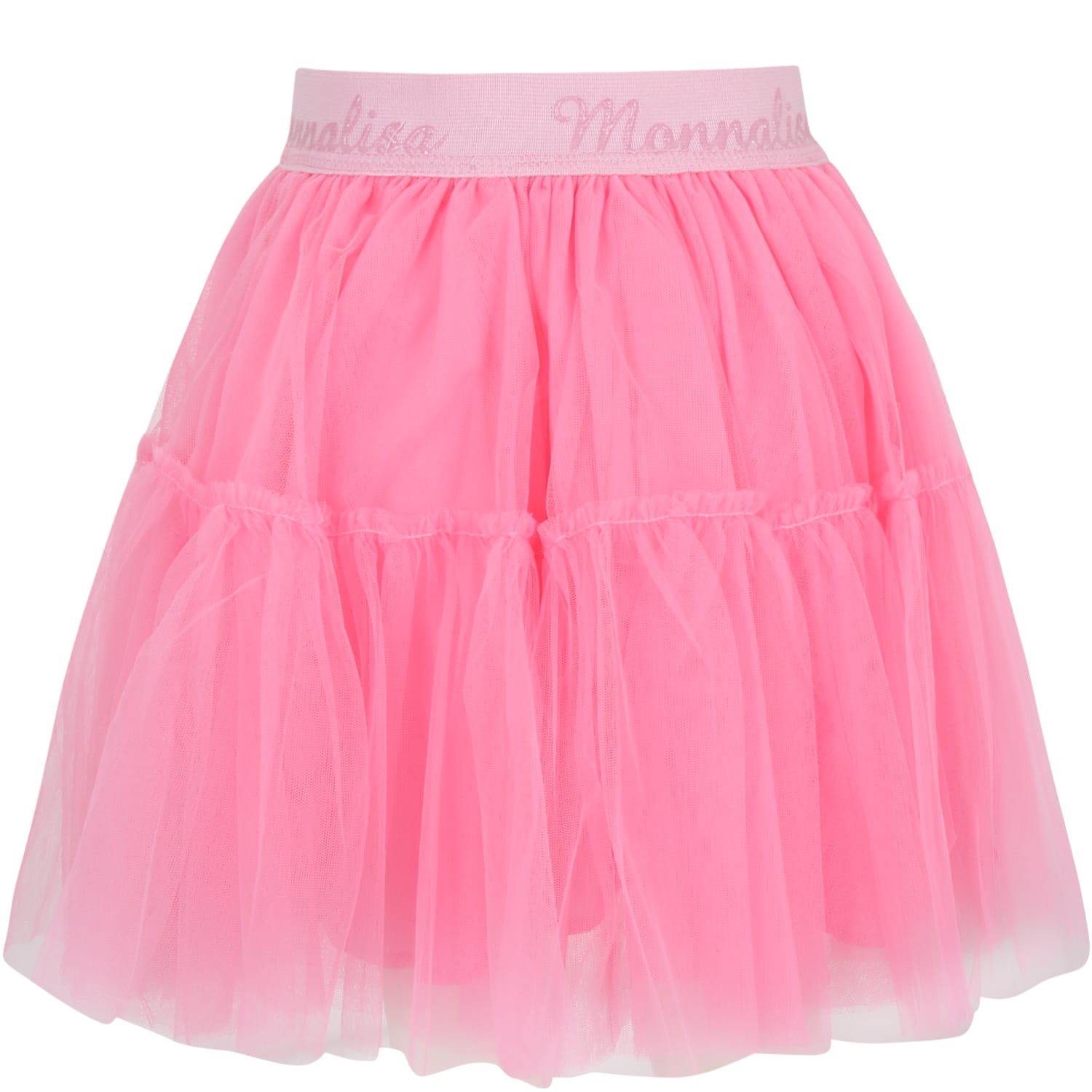 Monnalisa Fuchsia Skirt For Girl With Logo