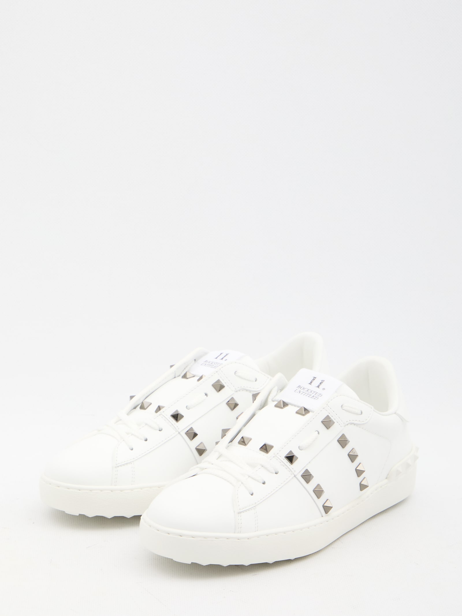 Shop Valentino Rockstud Untitled Sneakers In White