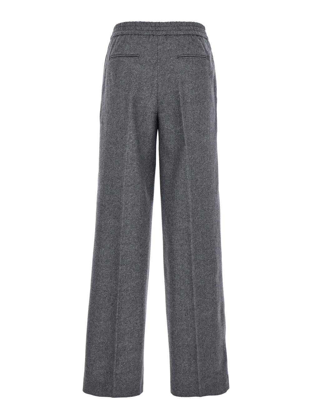 Shop Pt Torino Lorenza Grey Pants With Front Pences In Wool And Cashmere Stretch Woman