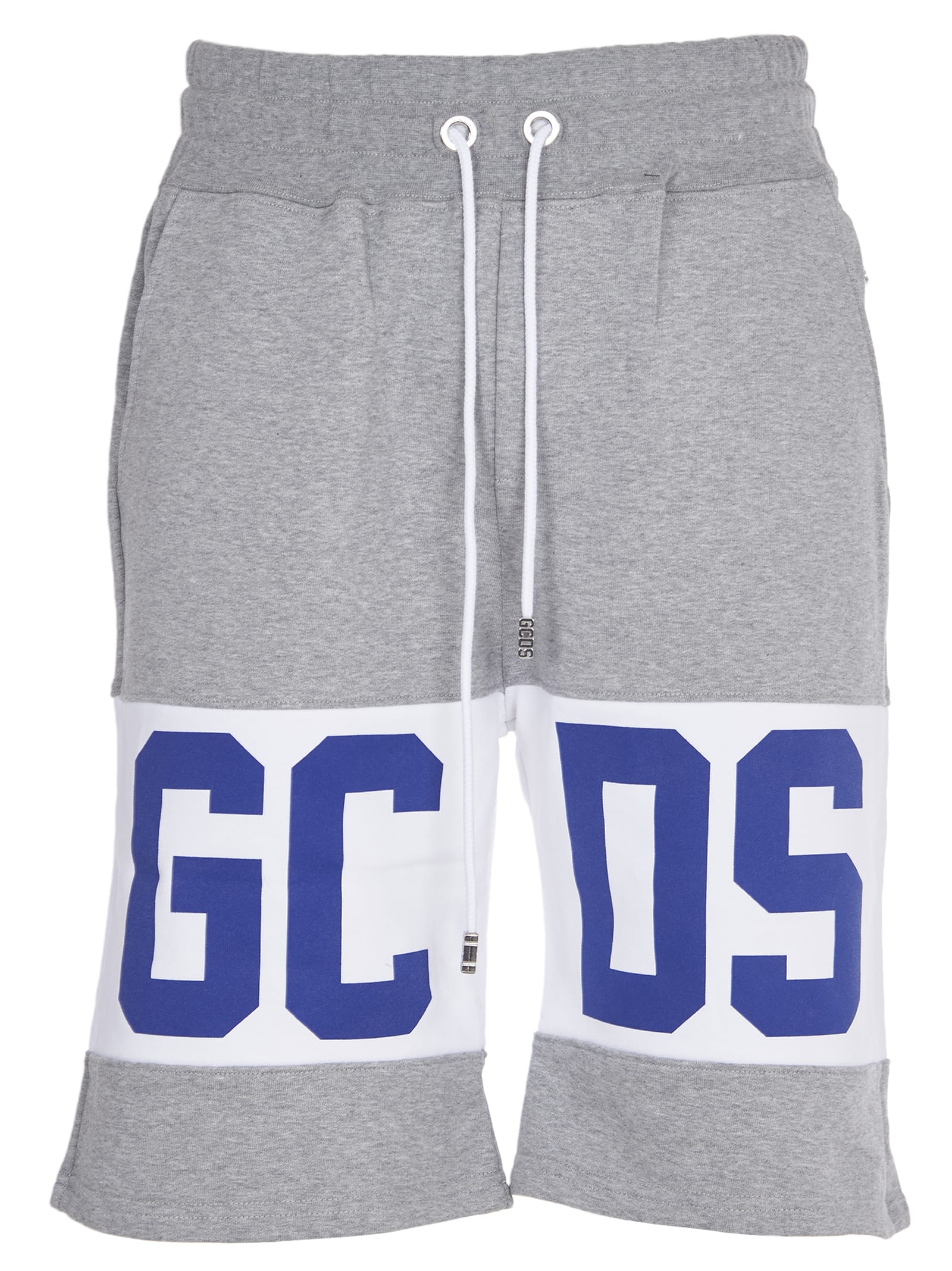 Gcds Colour Block Logo Print Track Shorts In Grey