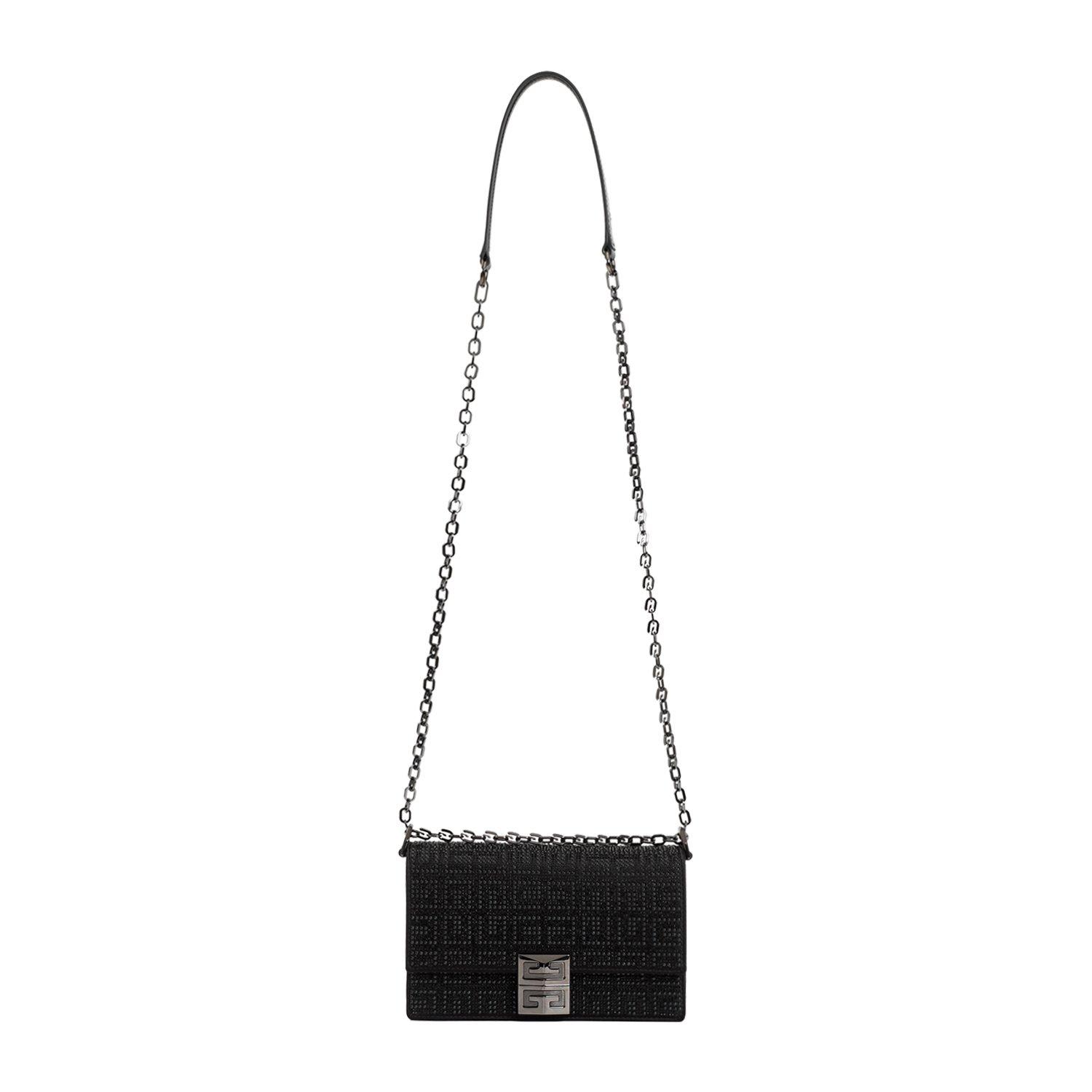 Shop Givenchy Logo Detailed Chain Shoulder Bag In Black