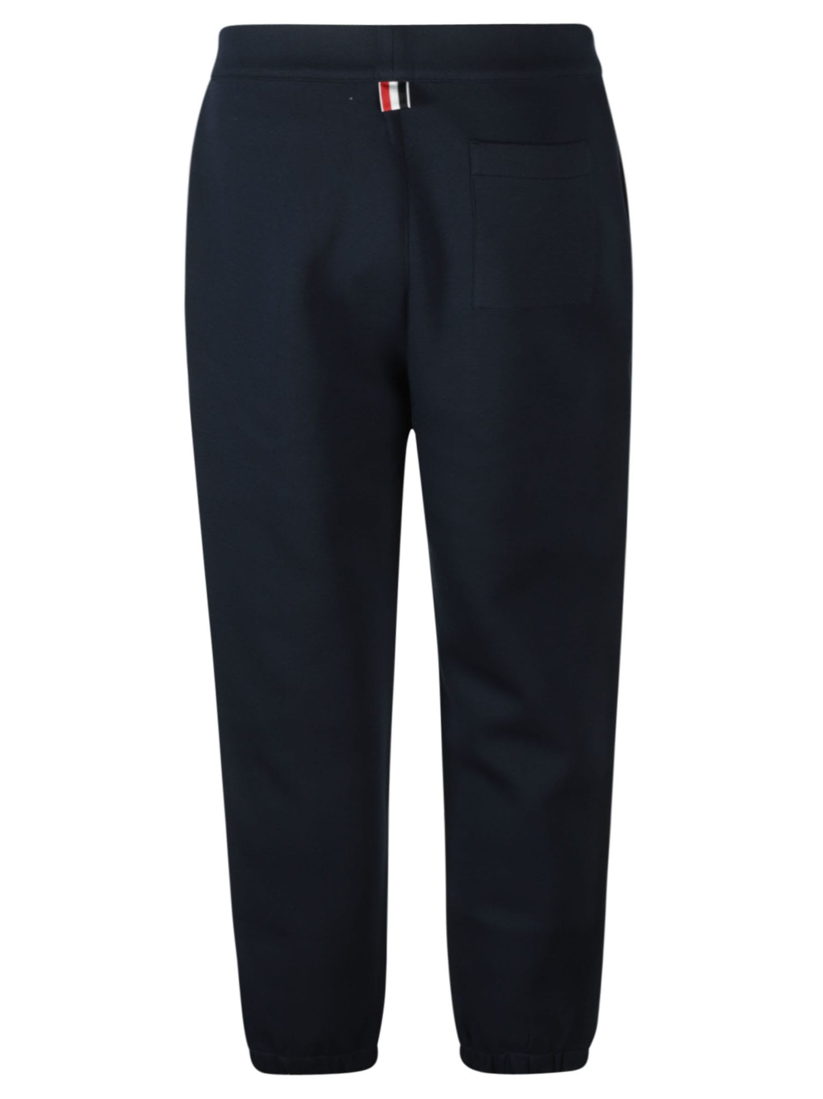 Shop Thom Browne Logo Patched Straight Leg Track Pants In Blue