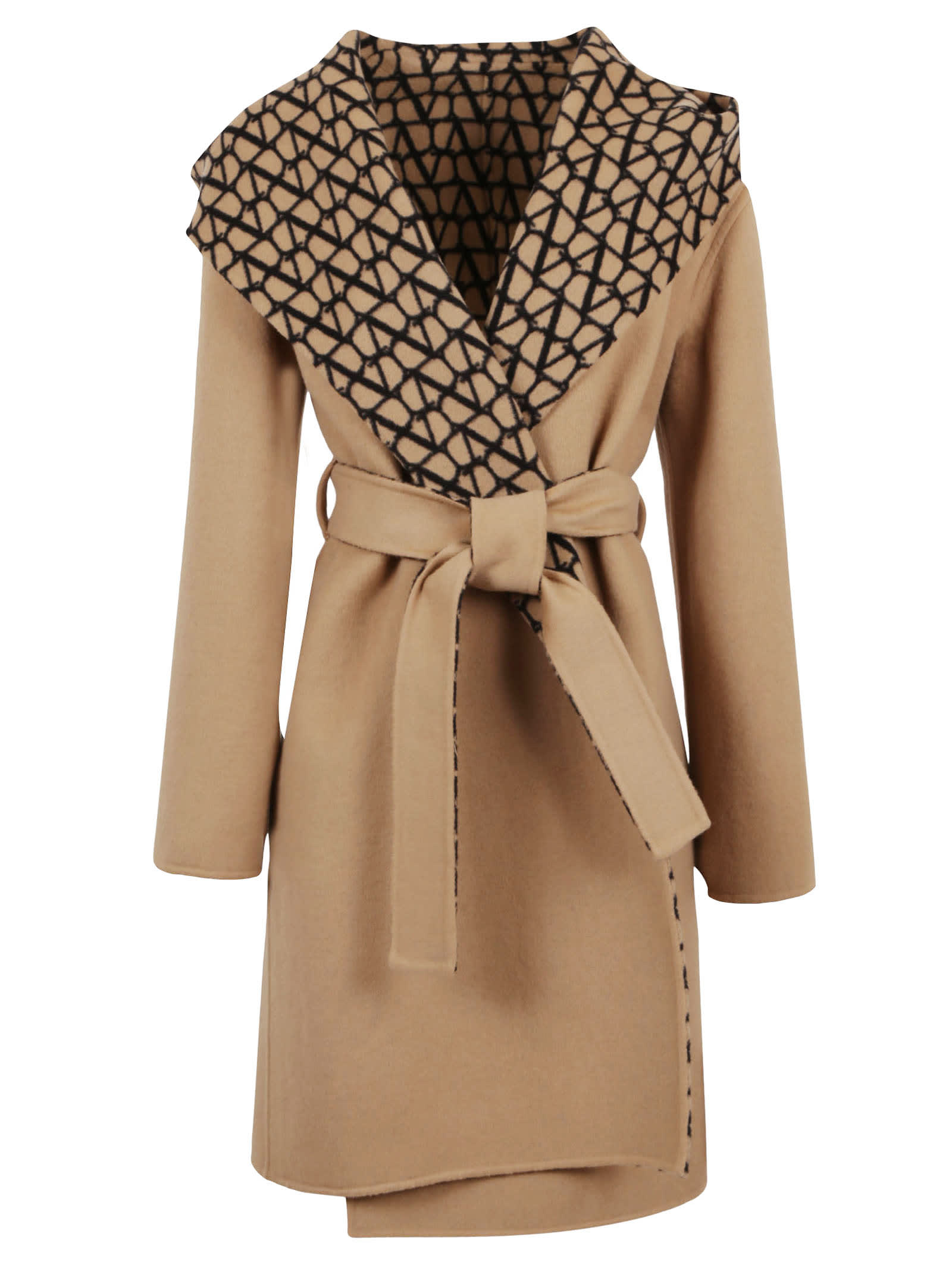Valentino Double Coat Toile Iconographe Back In Beige