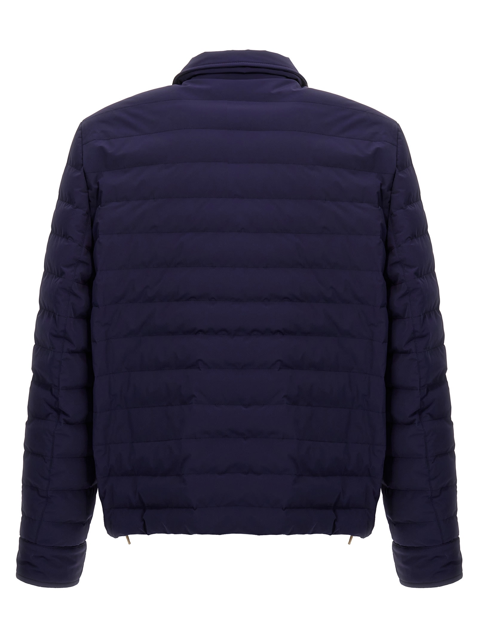 Shop Brunello Cucinelli Shirt Down Jacket In Blue