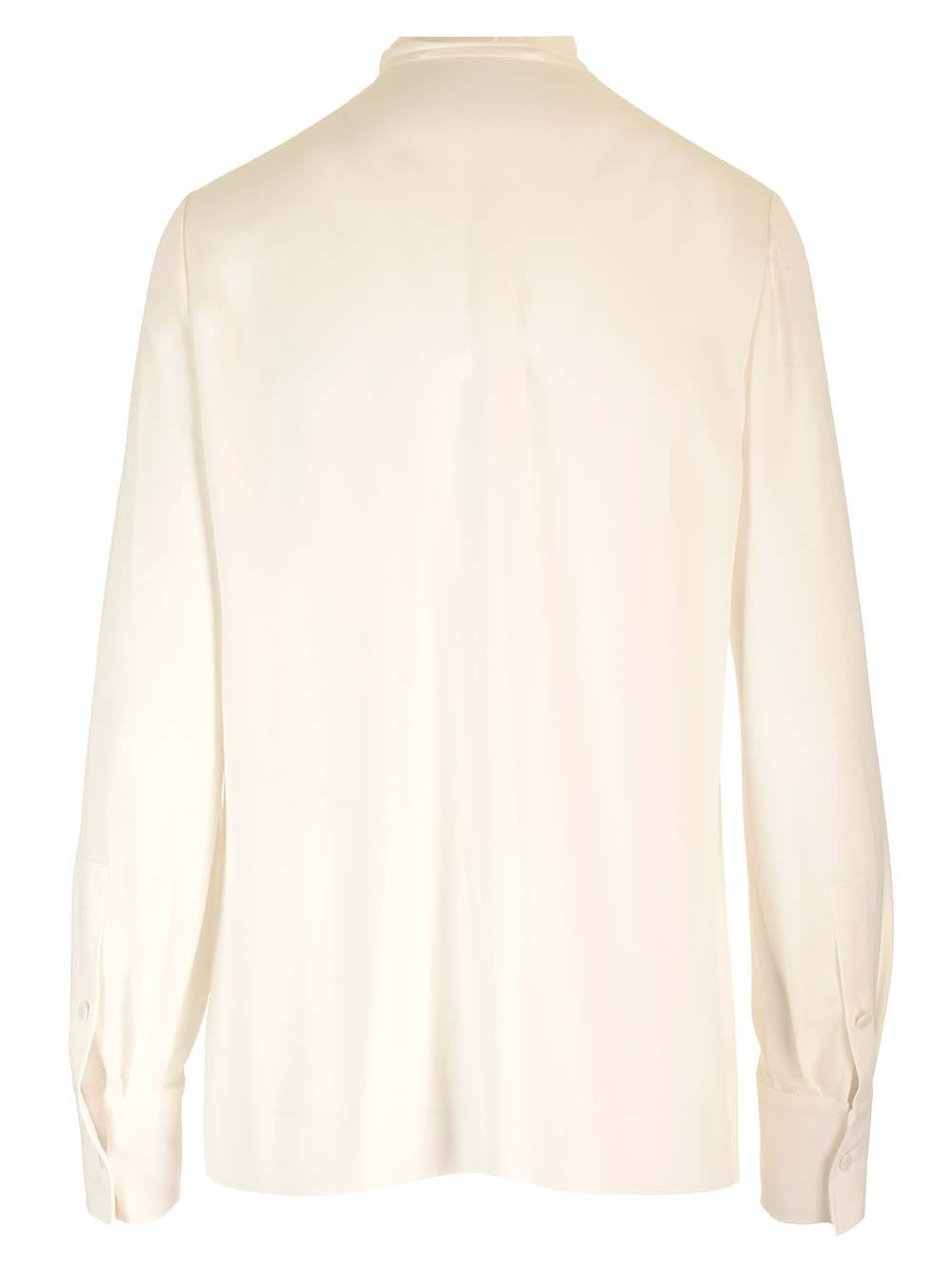 Shop Valentino Silk Georgette Blouse In White