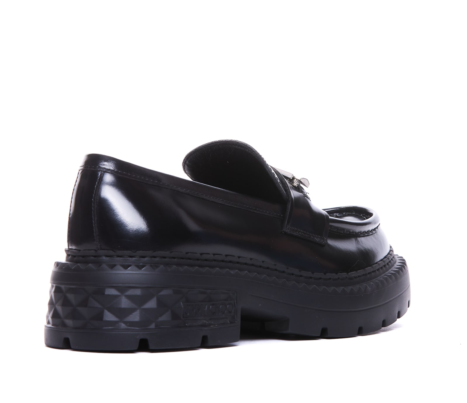 Shop Jimmy Choo Marlow Diamond Loafers In Black