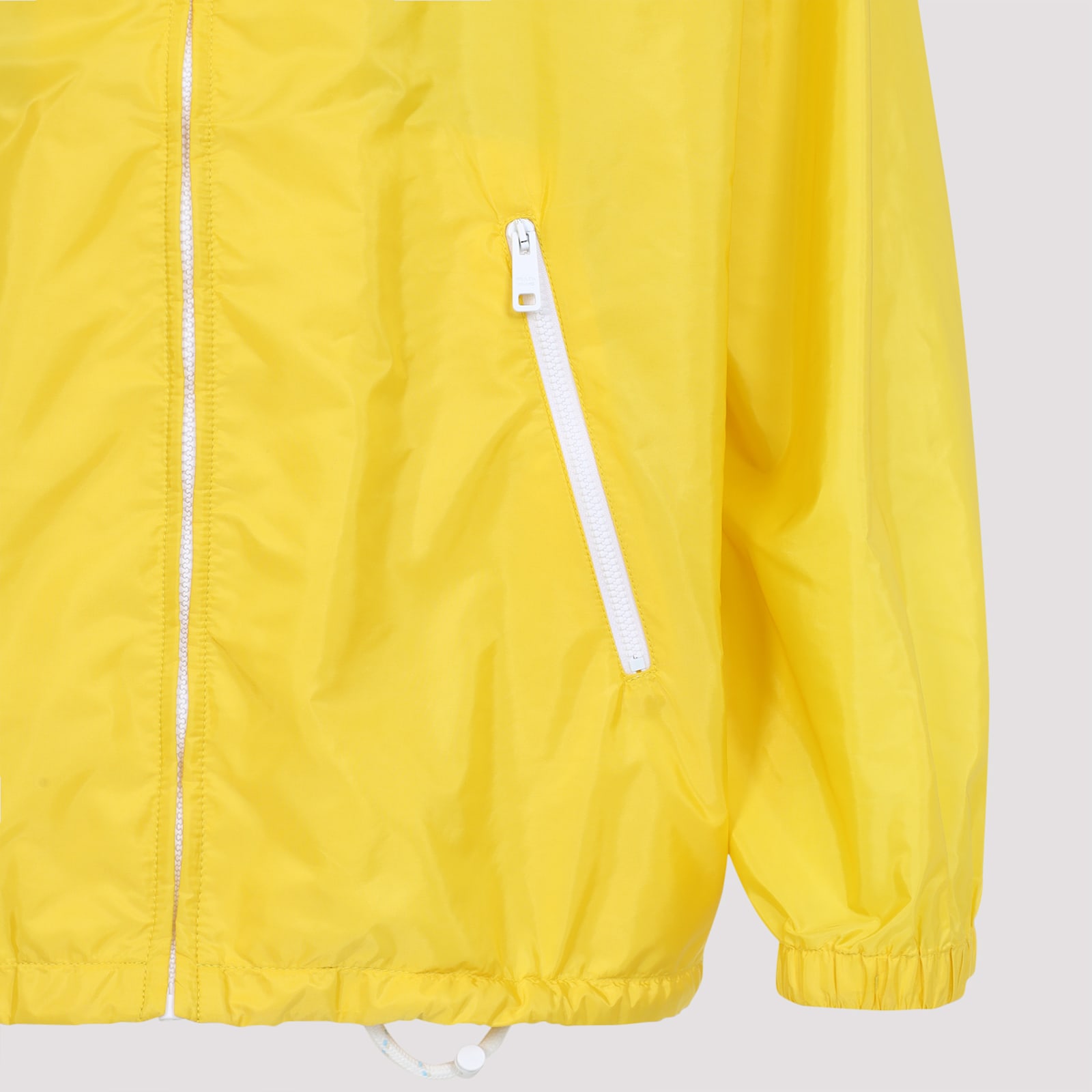 Prada Triangle Logo Hooded Rain Jacket In Cedro