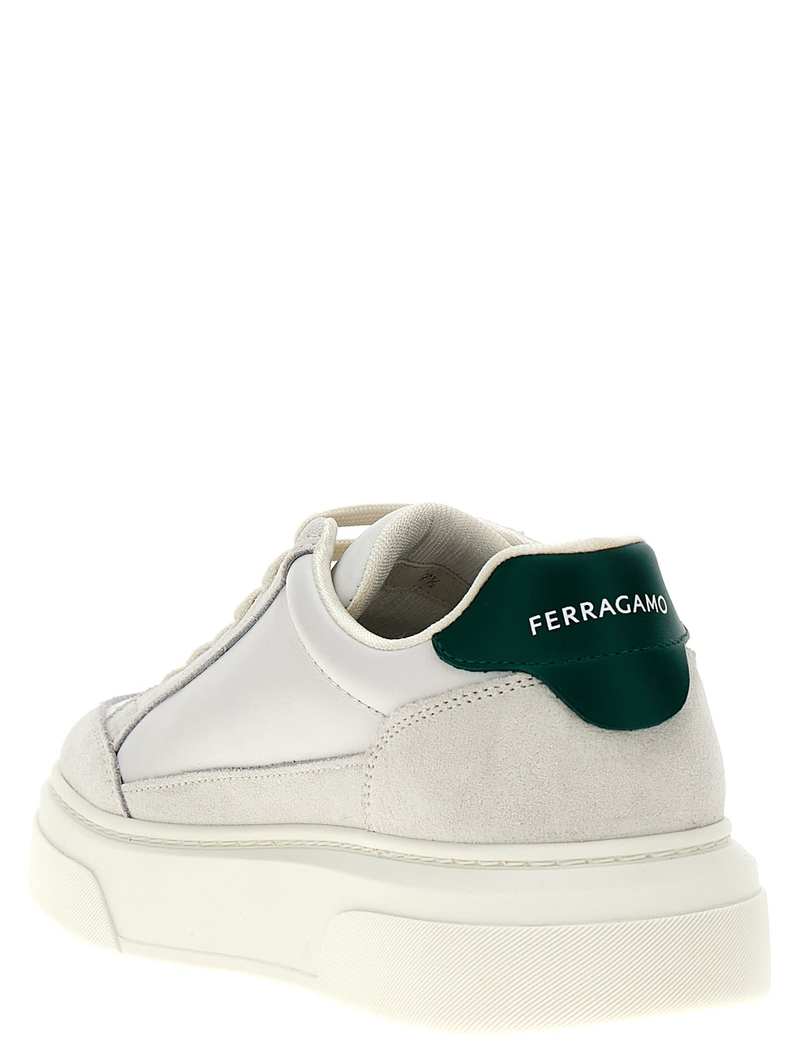 Shop Ferragamo Cassina Sneakers In Green