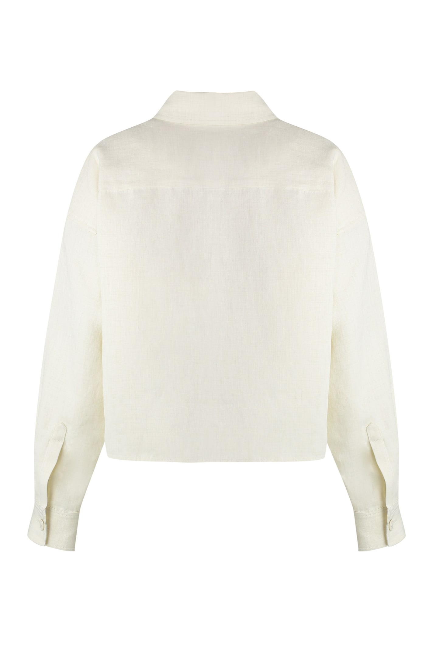 Shop Fabiana Filippi Linen Shirt In Ivory