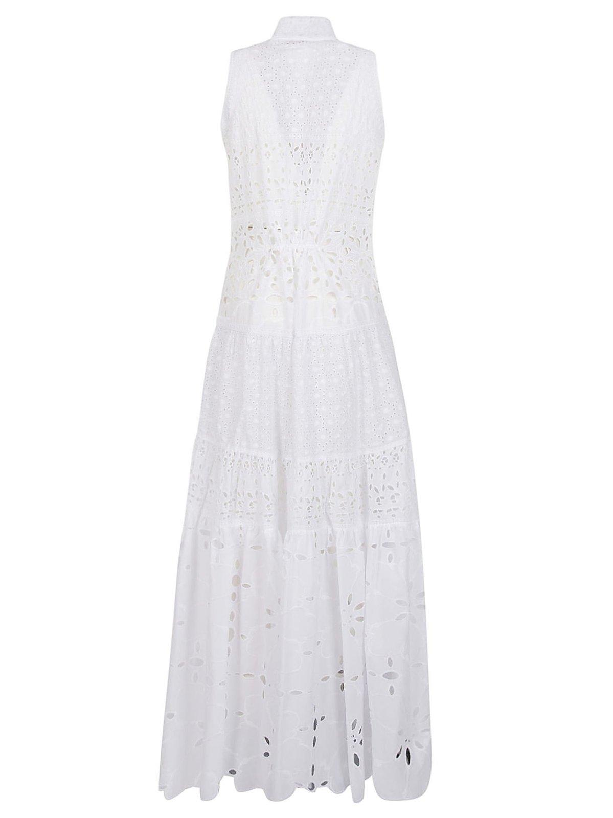 Shop Ermanno Scervino Broderie Anglaise Long Shirtdress In Bright White