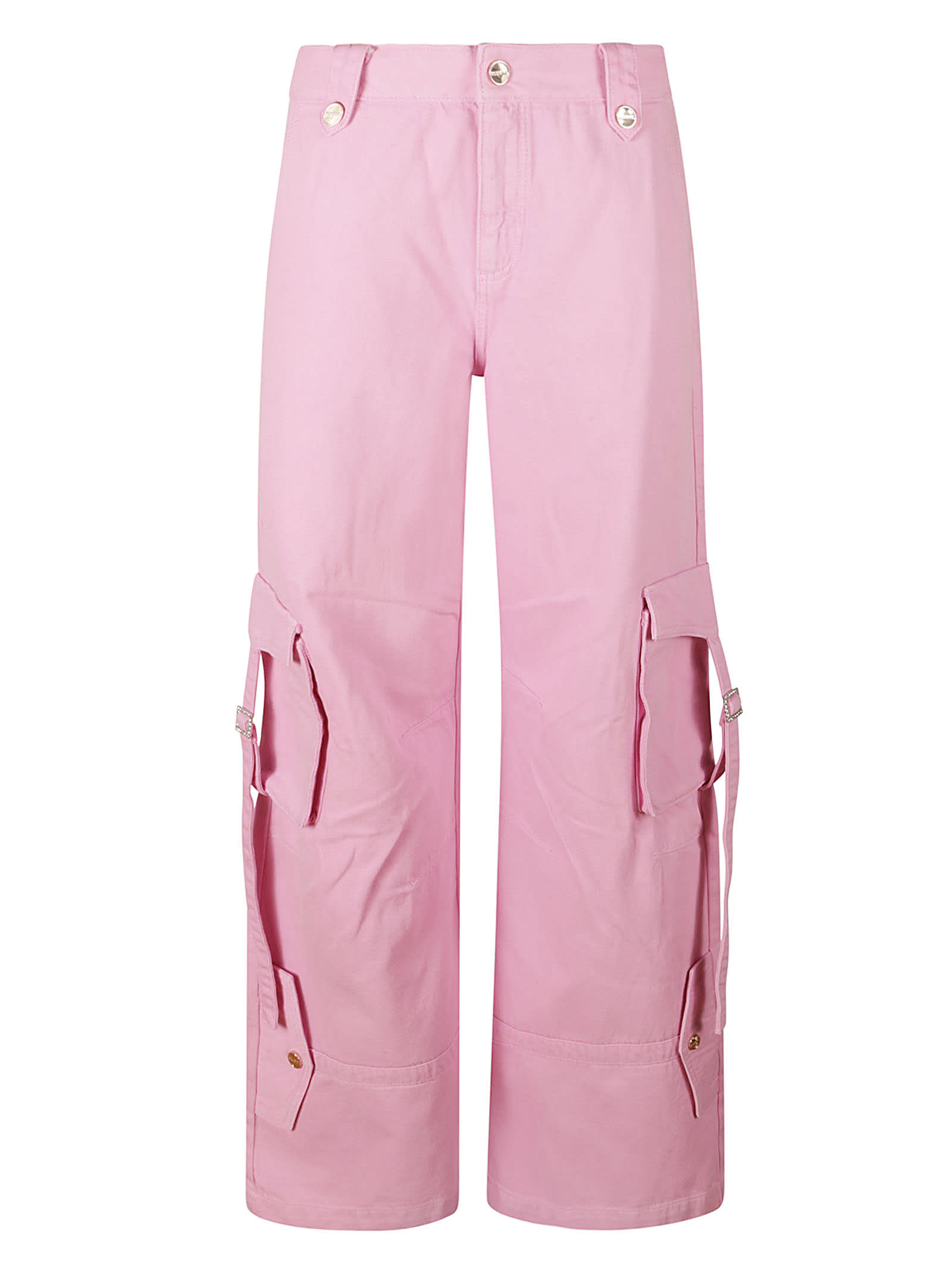 Shop Blugirl Wide Straight Leg Cargo Pants In Pink