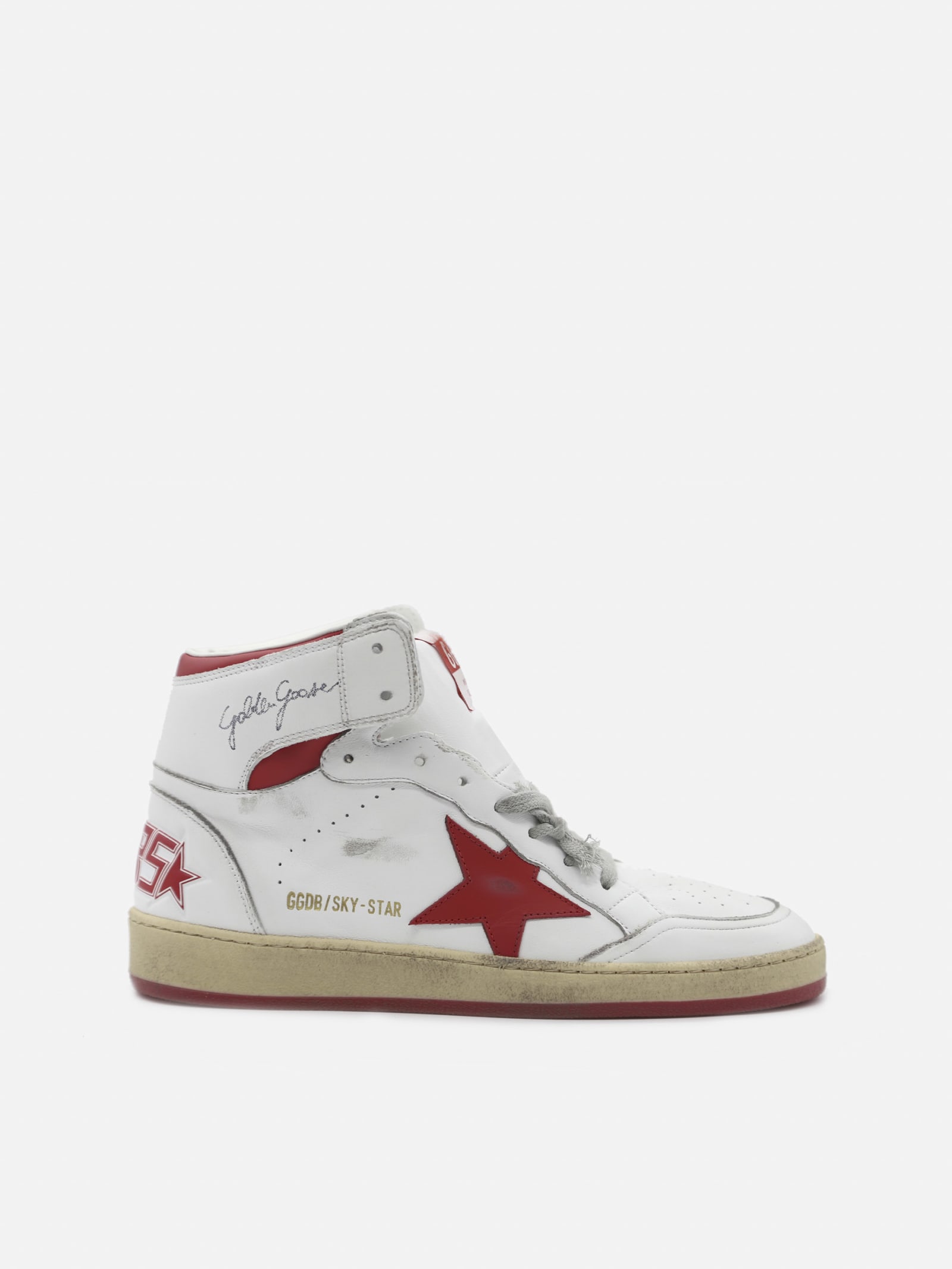 Golden Goose Sky Star Sneakers In Leather With Contrasting Inserts