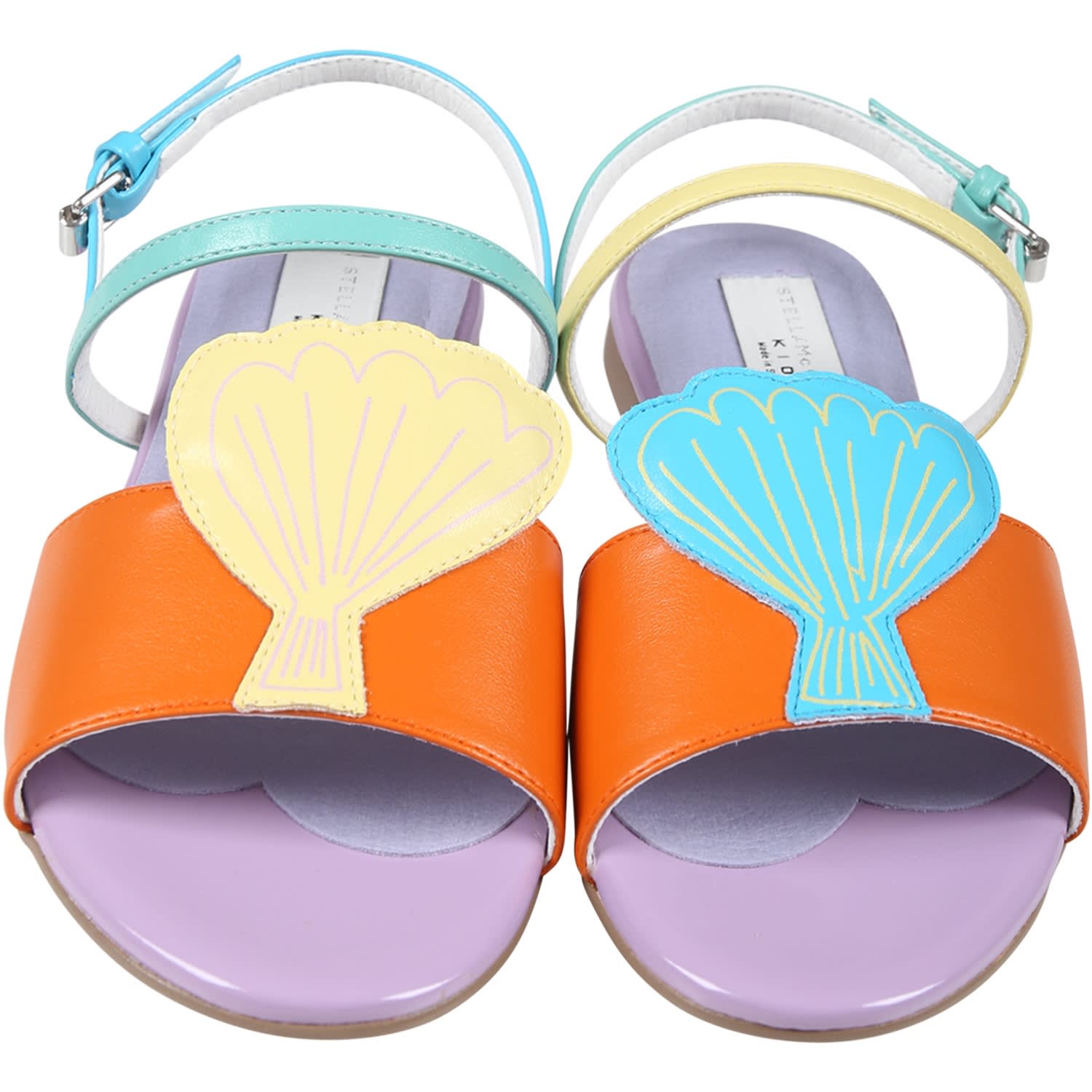Shop Stella Mccartney Multicolor Sandals For Girl With Seashell