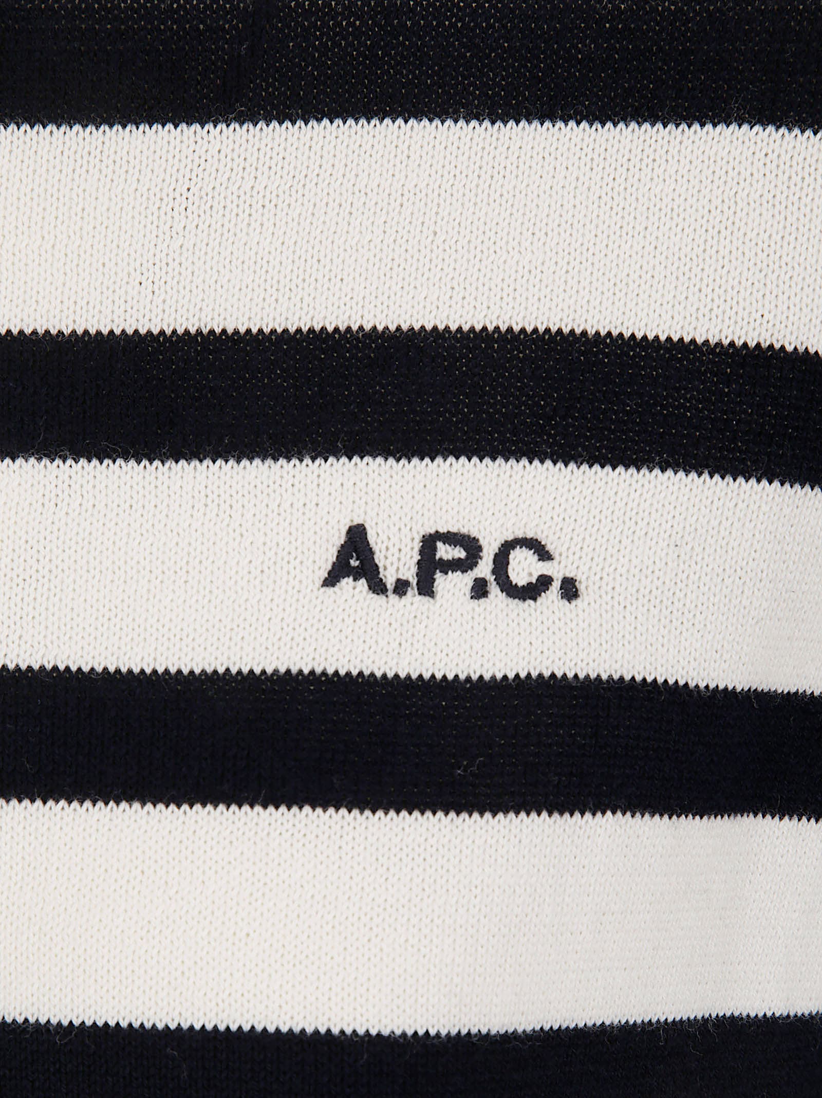 Apc A.p.c. Striped Sweater With Logo In White