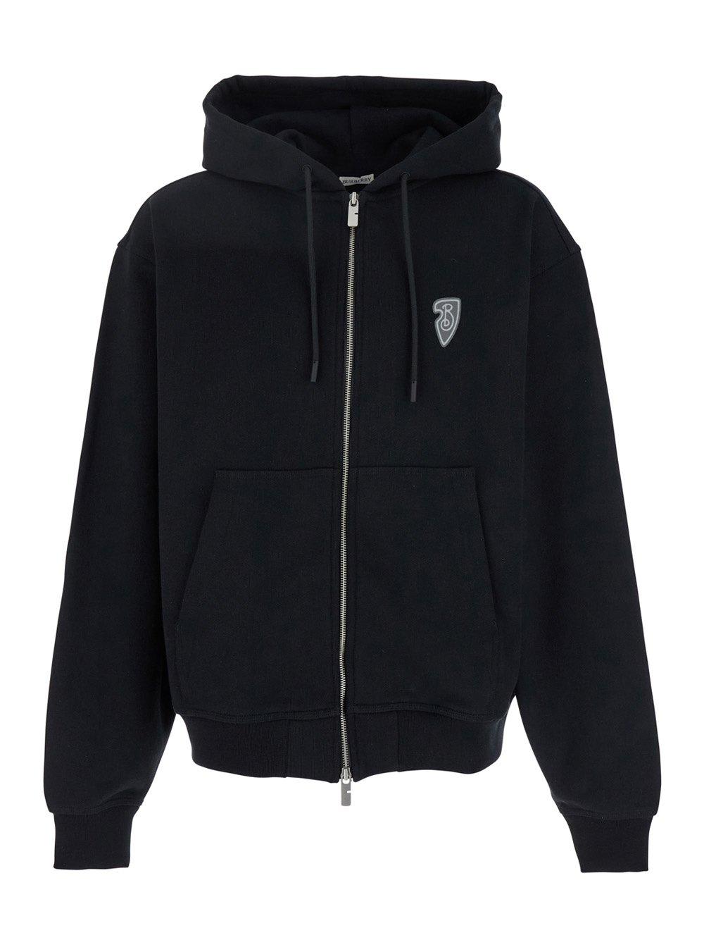 Ekd Motif Zip-up Drawstring Hoodie