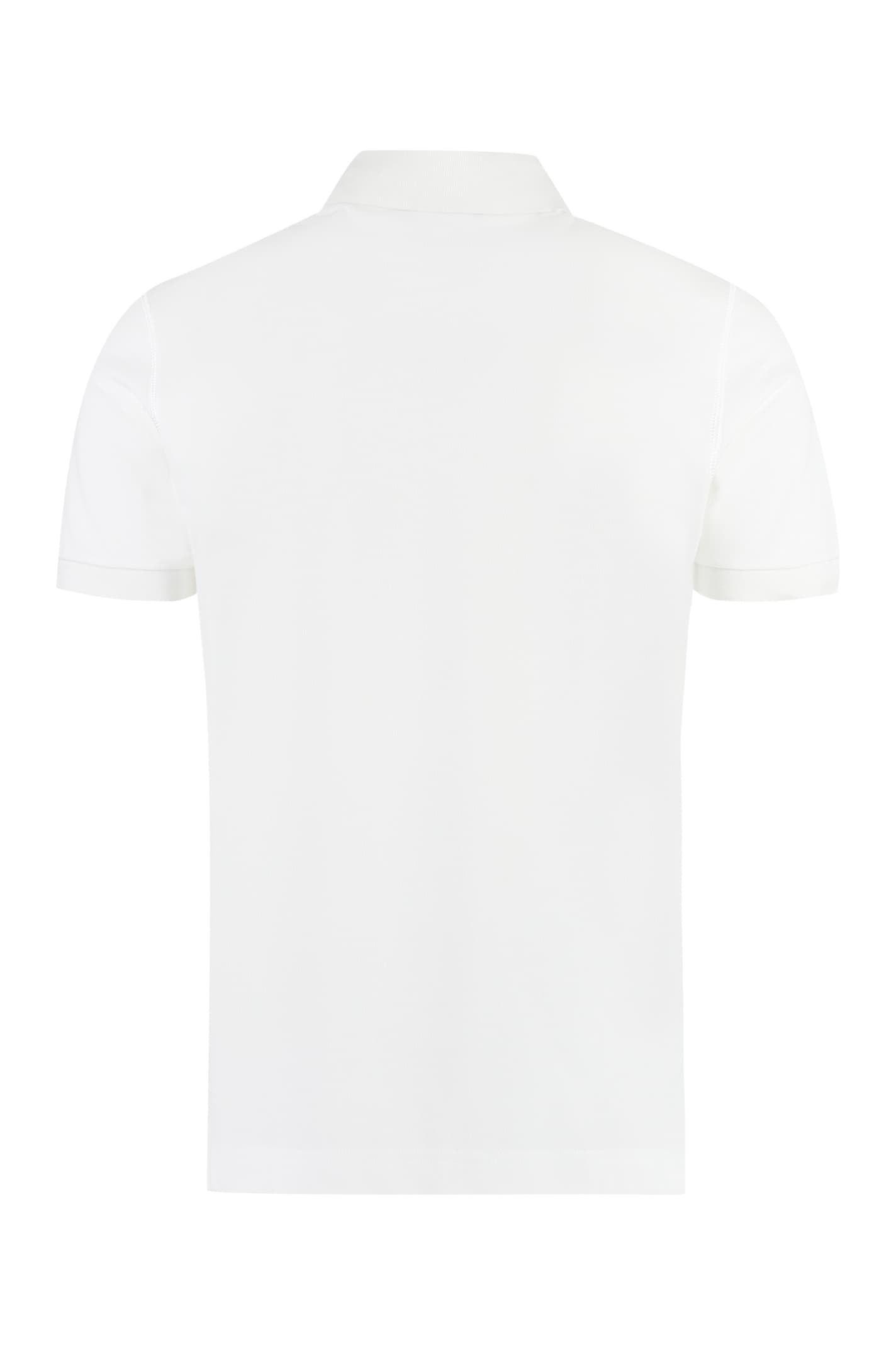 Shop Dolce & Gabbana Cotton-piqu Olo Shirt In Bianco Ottico
