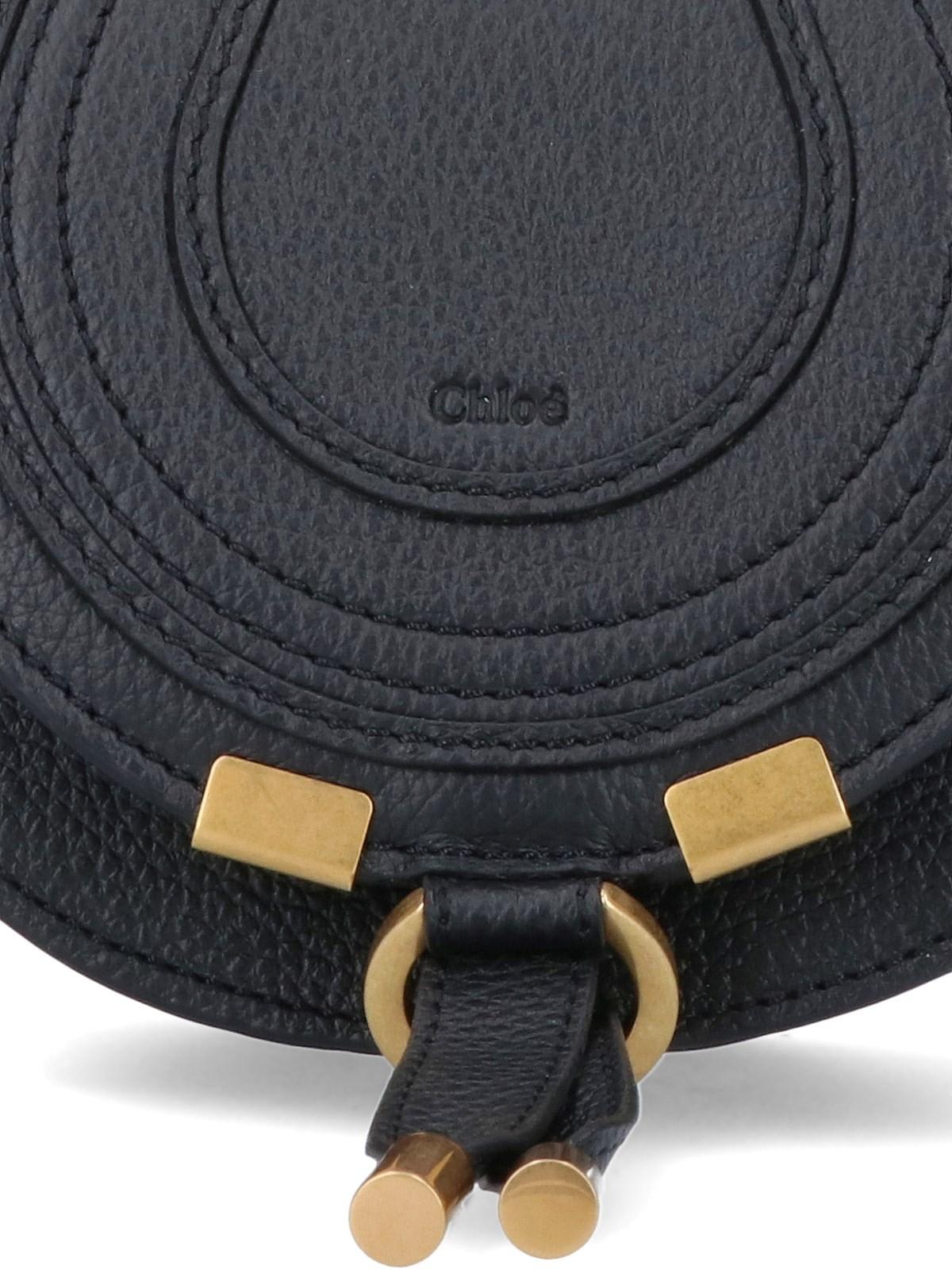 Shop Chloé Marcie Mini Saddle Bag In Nero