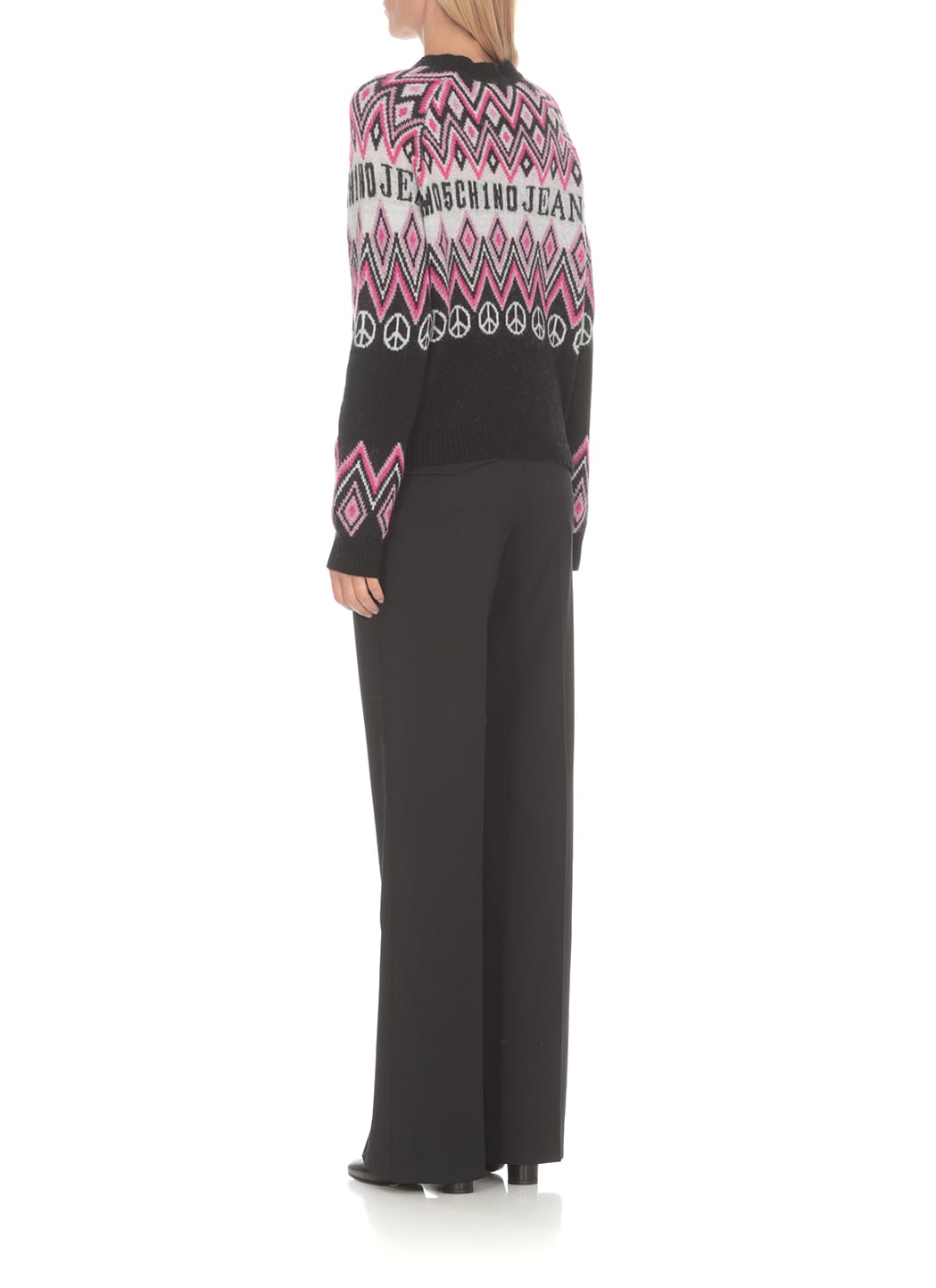 Shop M05ch1n0 Jeans Pants With Straps In Black