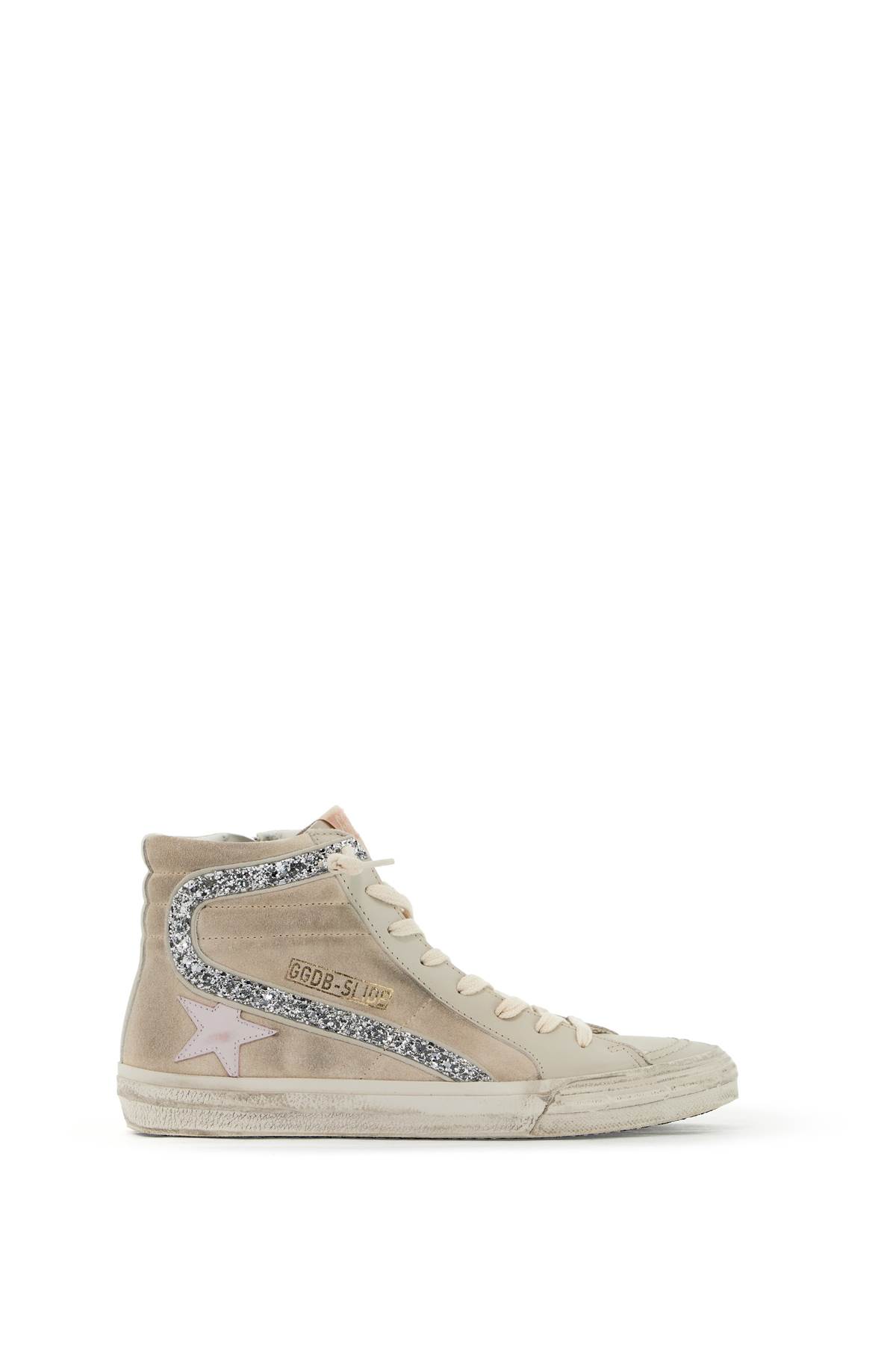 Shop Golden Goose Slide Sneakers In Seedpearl/grey Morn/orchid Hush/silver