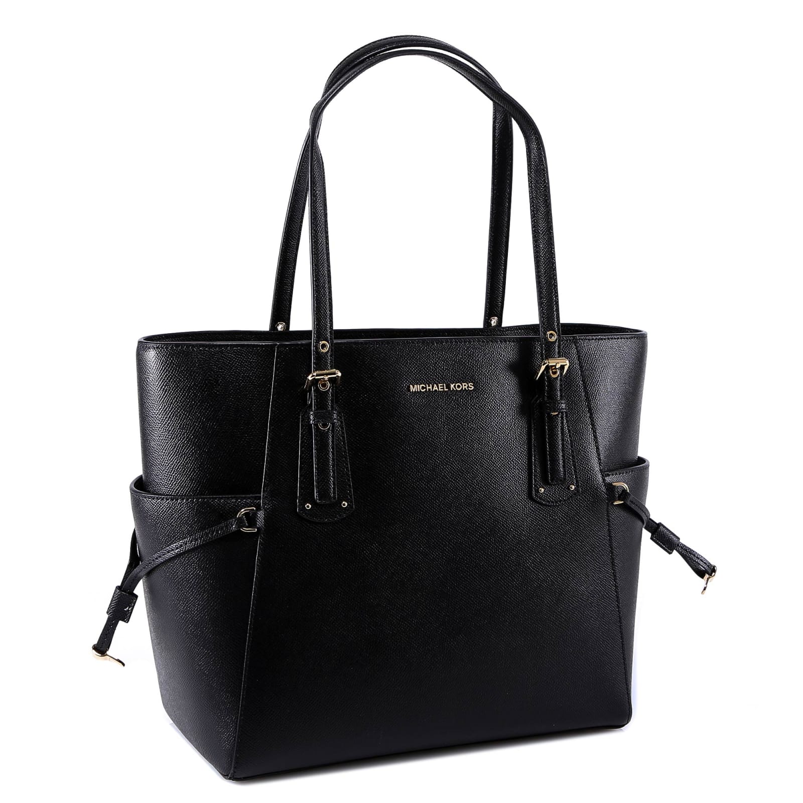 Shop Michael Kors Voyager Shoulder Bag In Black
