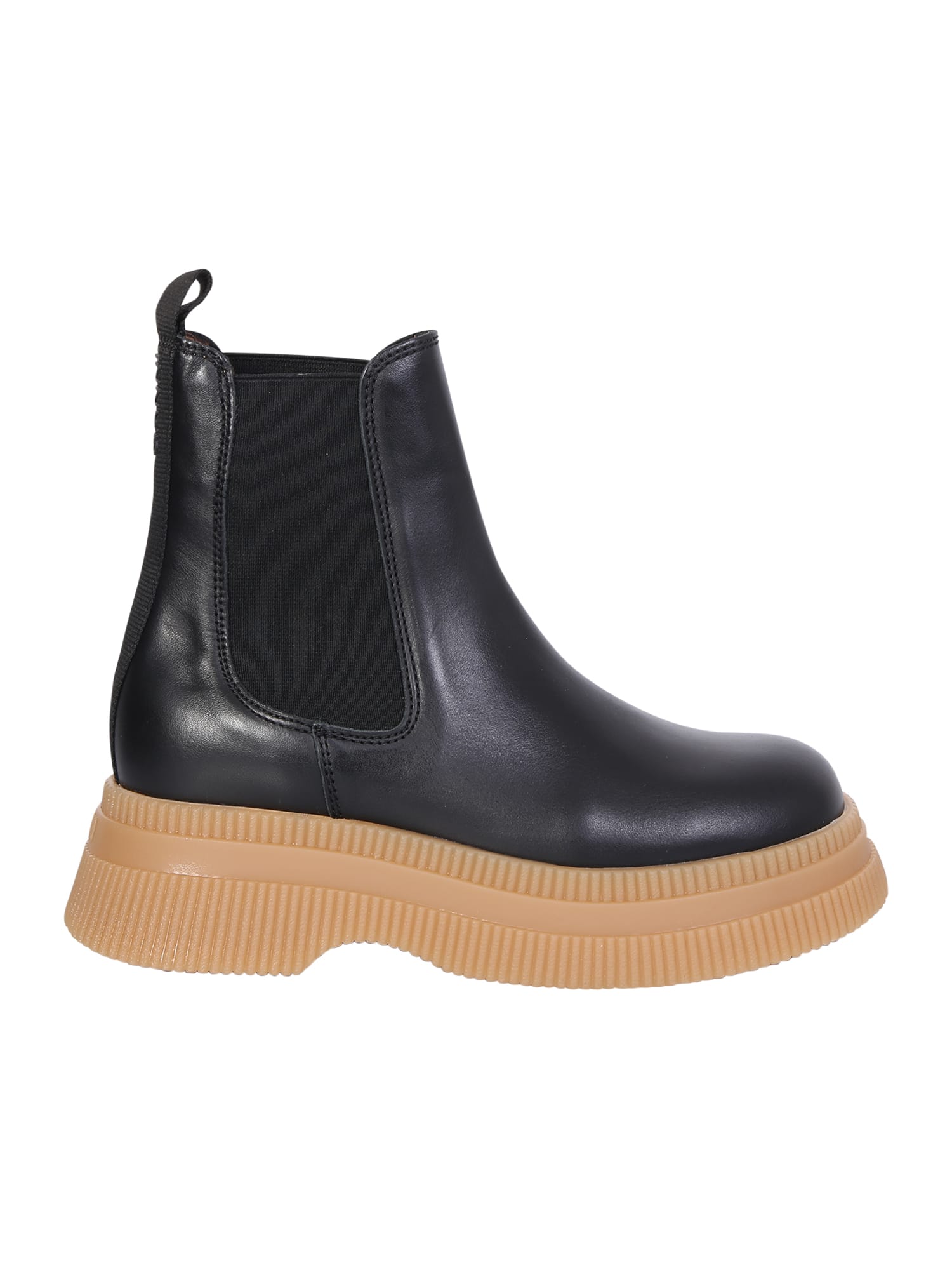 Ganni Chelsea Creepers Boots With Maxi Sole In Black In Black